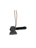 Axe handmade bag charm, front view