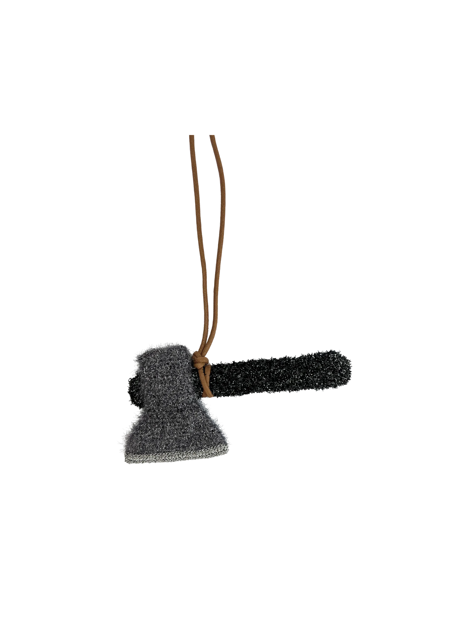 Axe handmade bag charm, front view