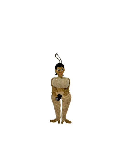 Nude Bibi handmade doll bag charm, front view