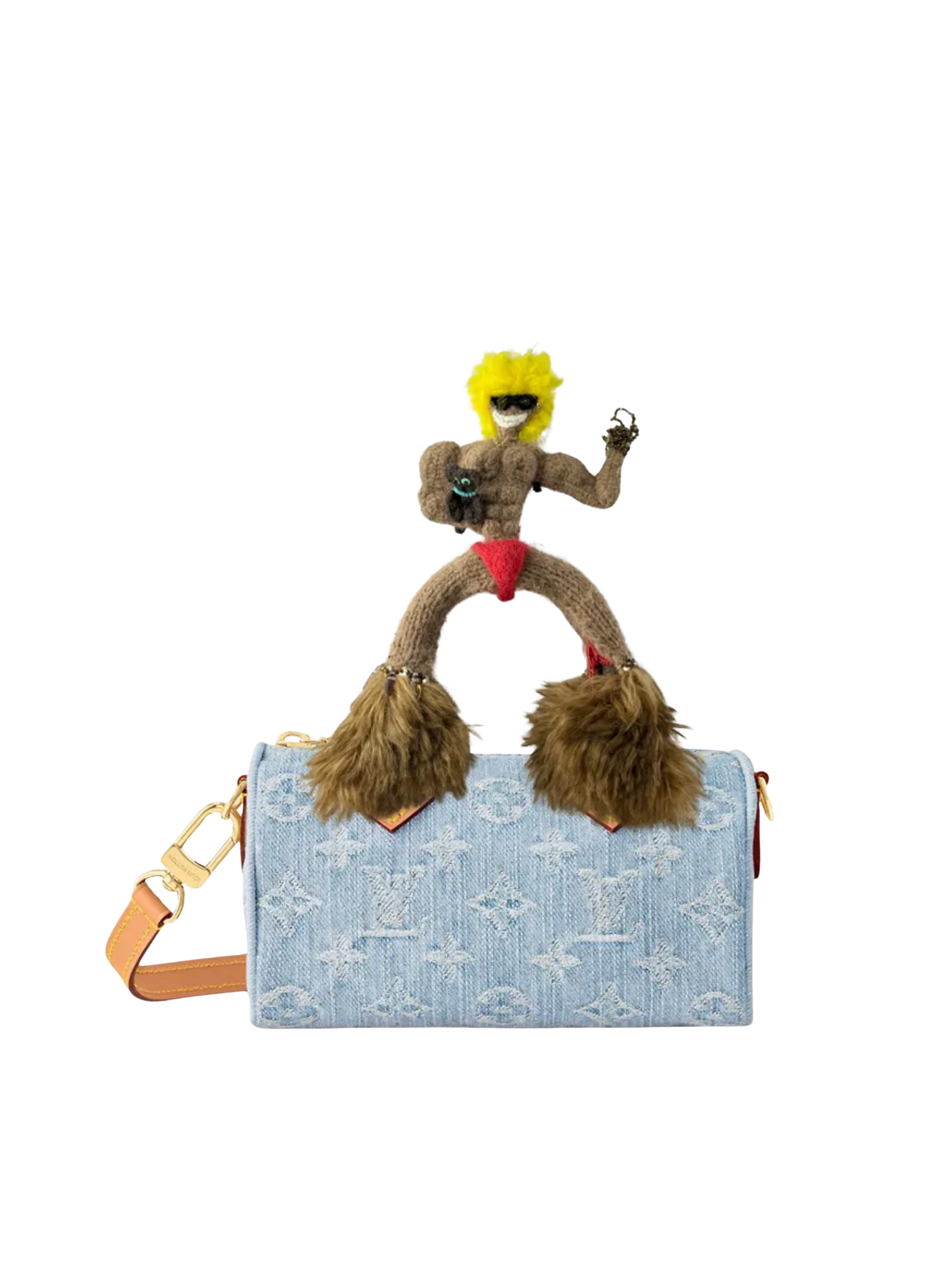 Beach Boy doll charm styled on a handbag