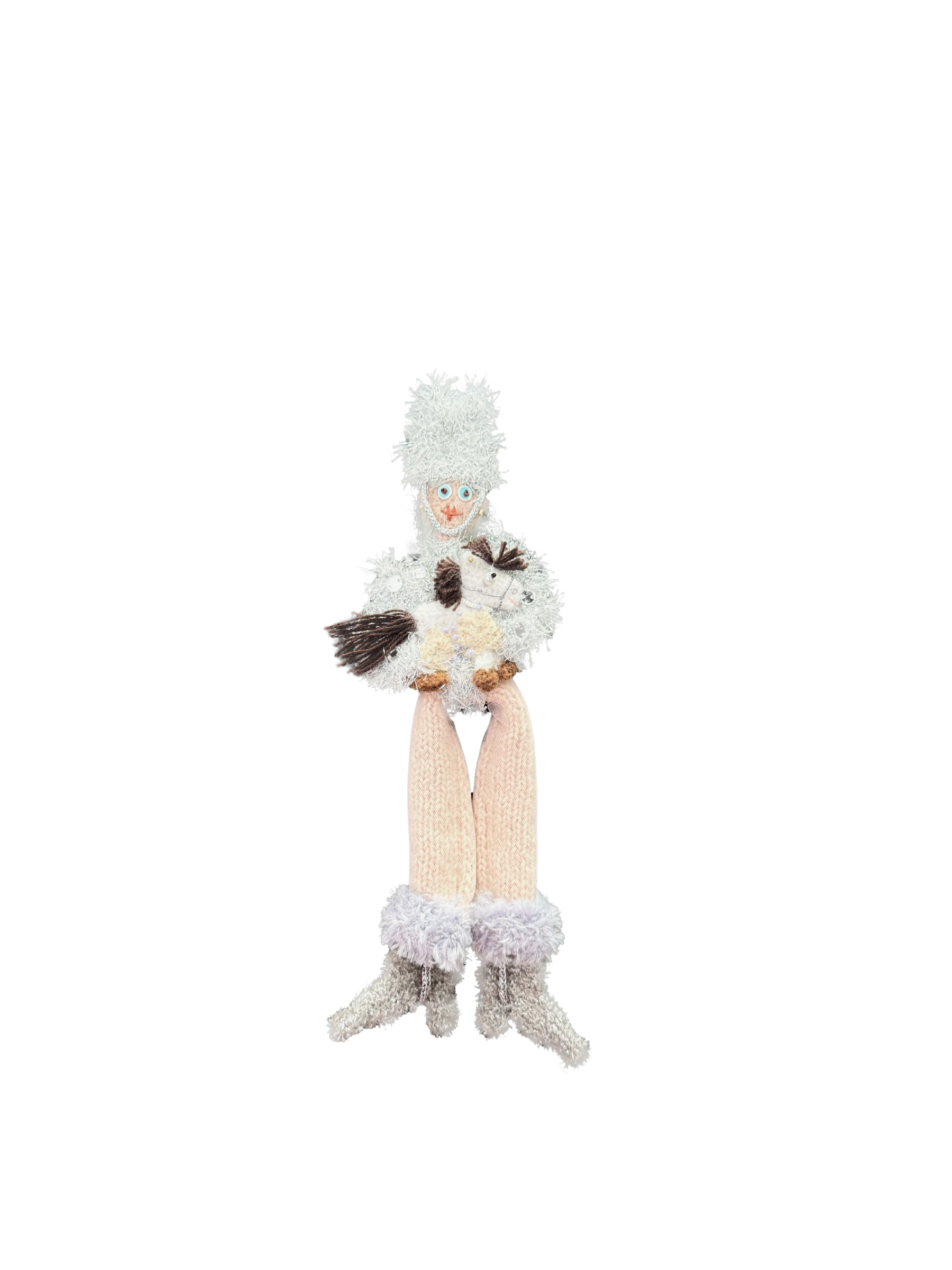 Horse Girl handmade doll bag handle charm, front view