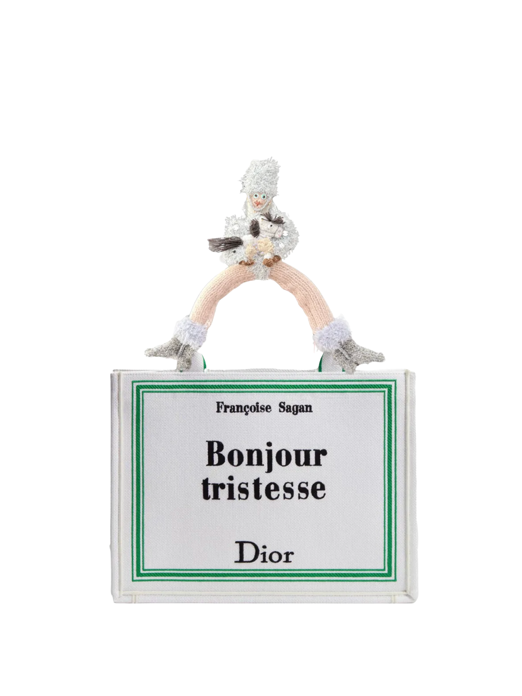 Horse Girl doll charm styled on a handbag