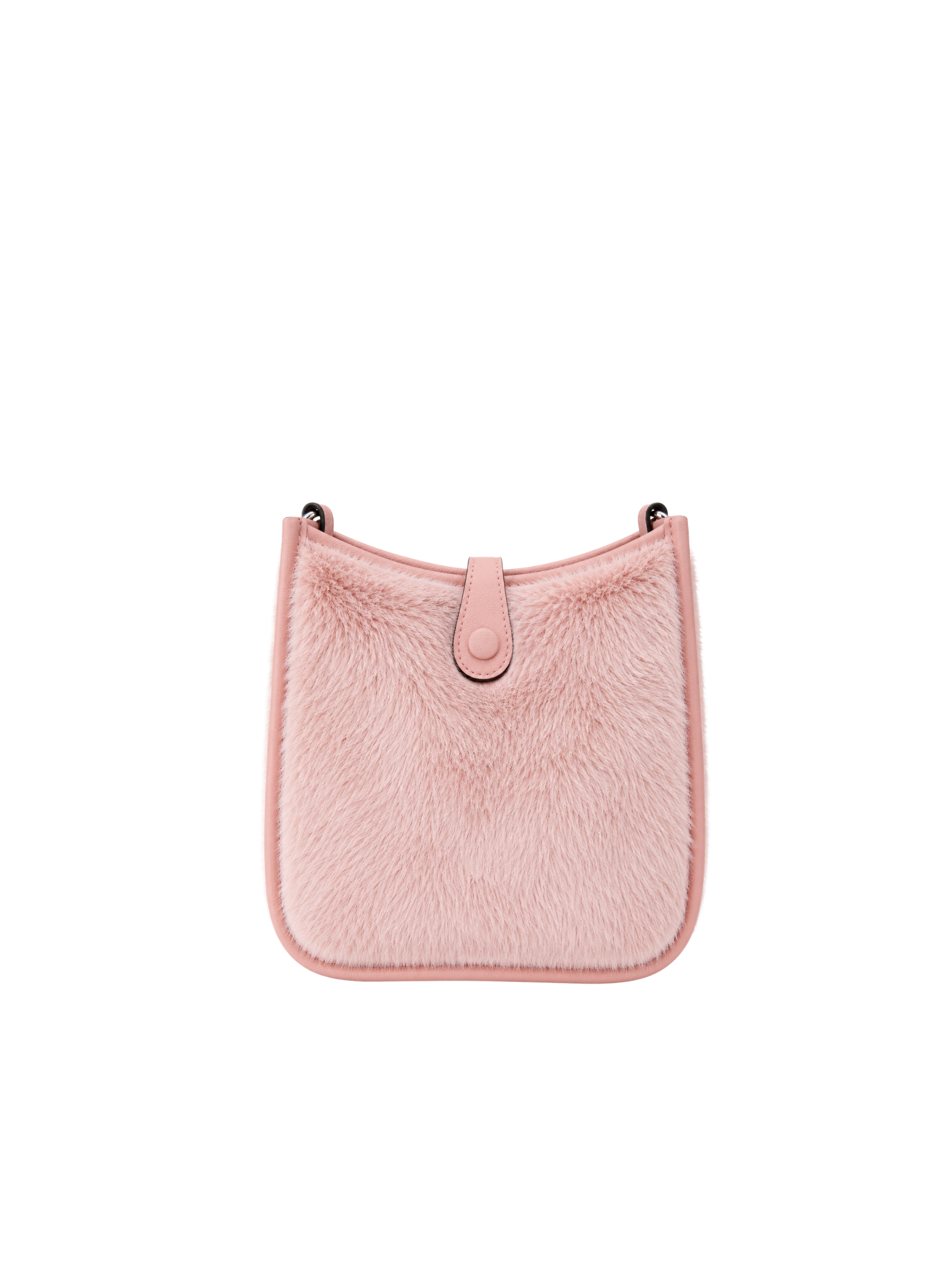 Jellykin 17 Faux Fur Calf Leather-Trim Messenger Bag in Candy, back view
