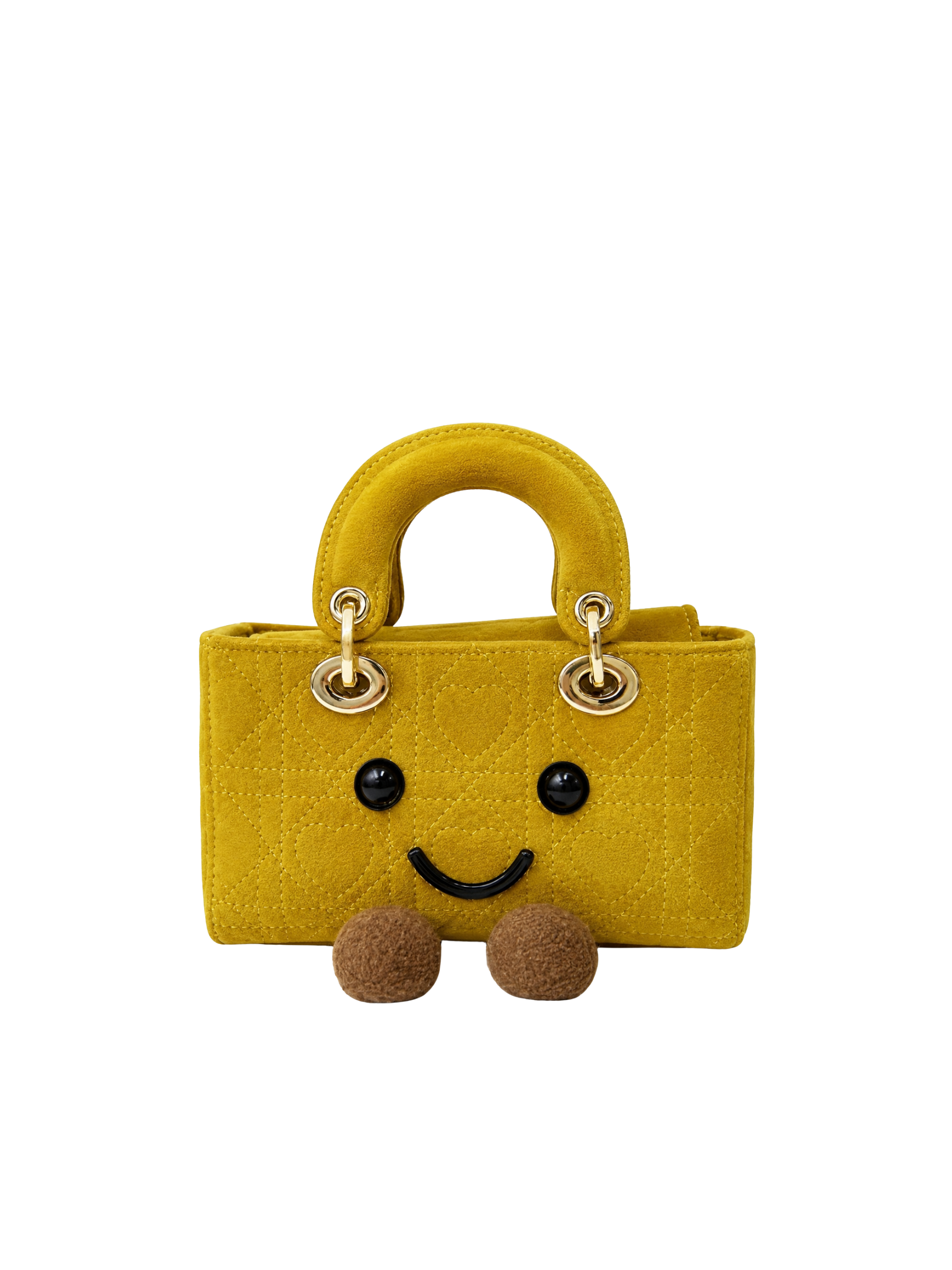 Jellykin 18 Yellow Suede Leather Lady Bag - Front