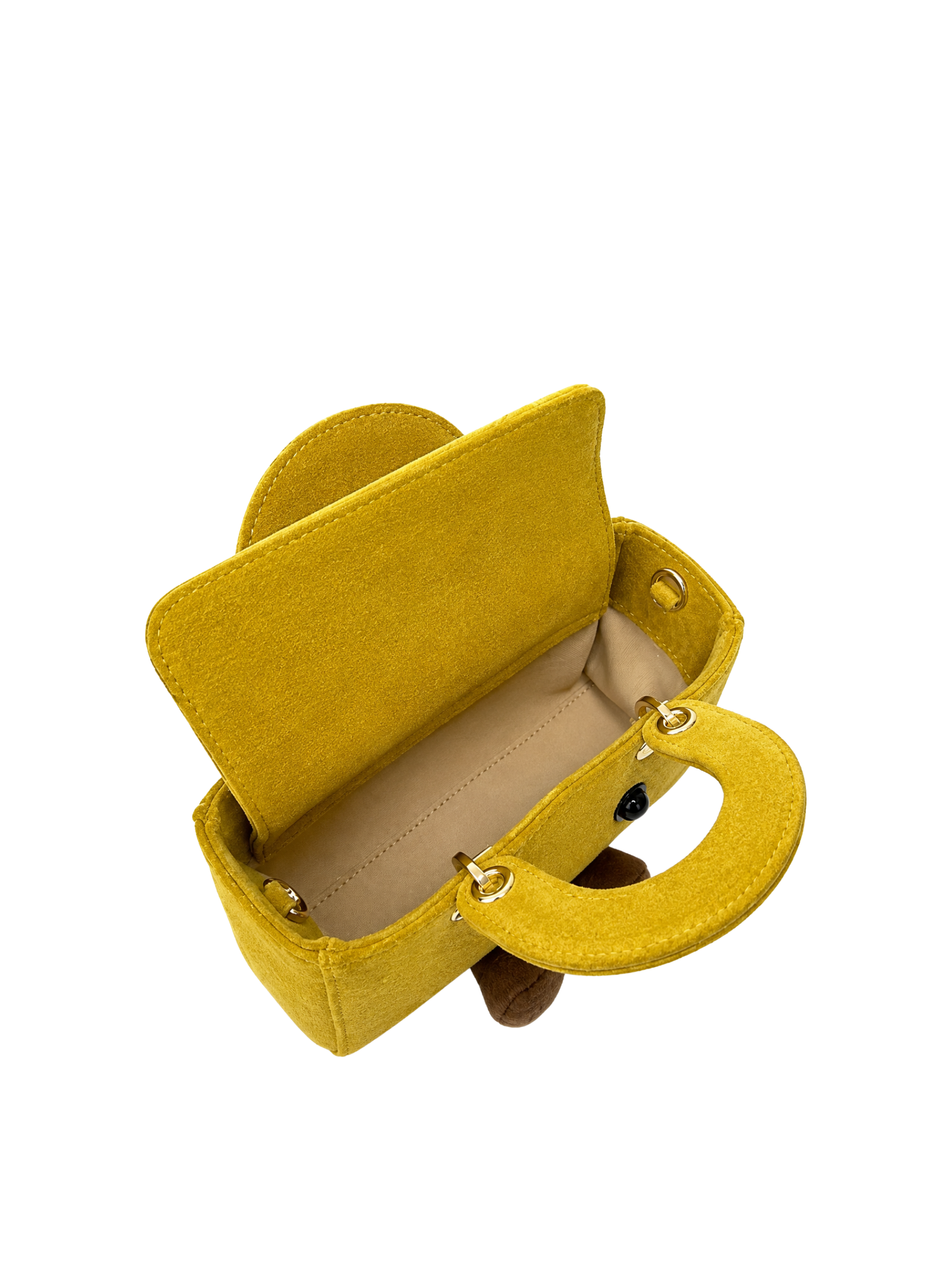 Jellykin 18 Yellow Suede Leather Lady Bag - Side