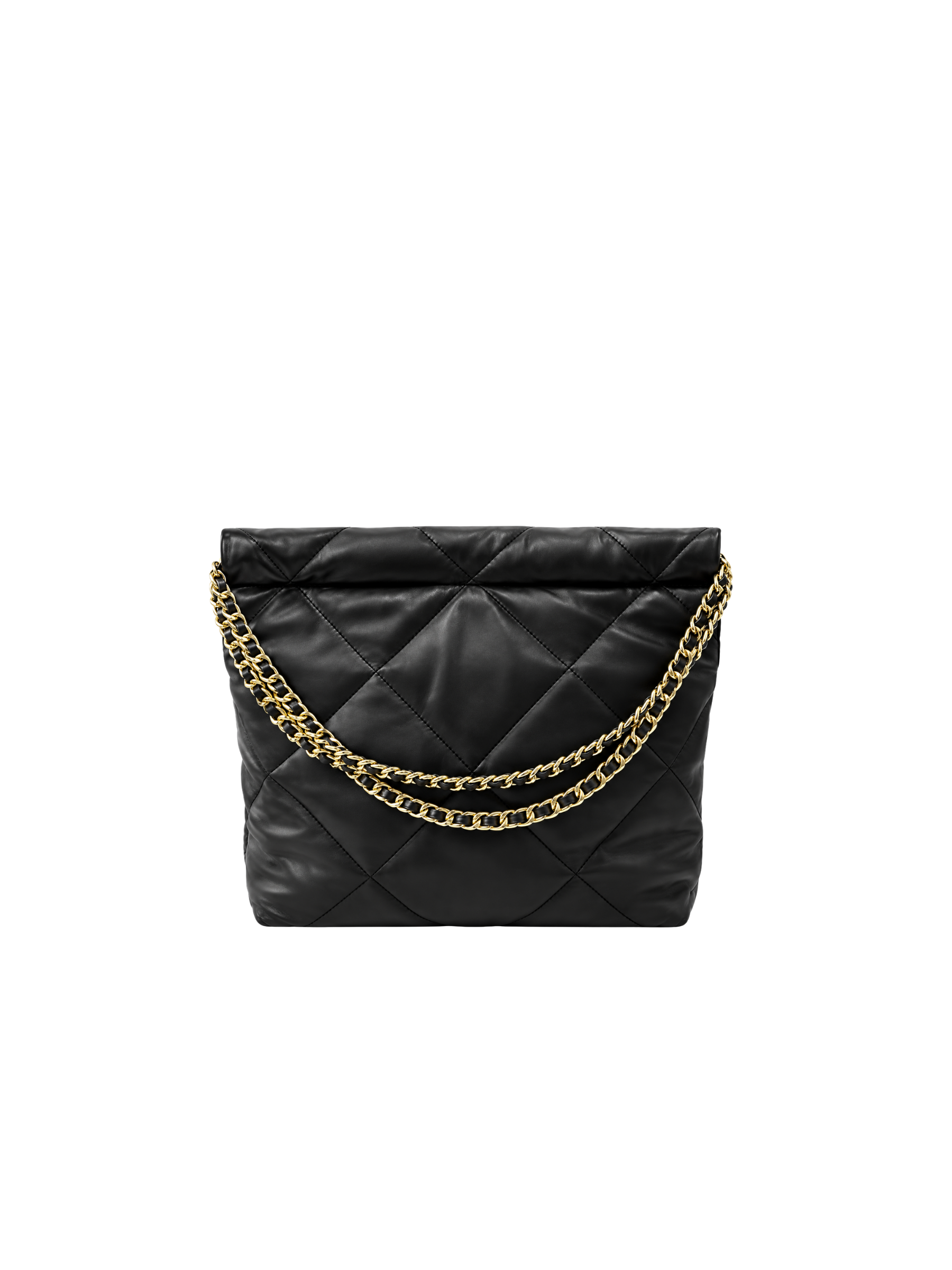 Jellykin 18 Leather Shopping Bag in Caviar — Back View