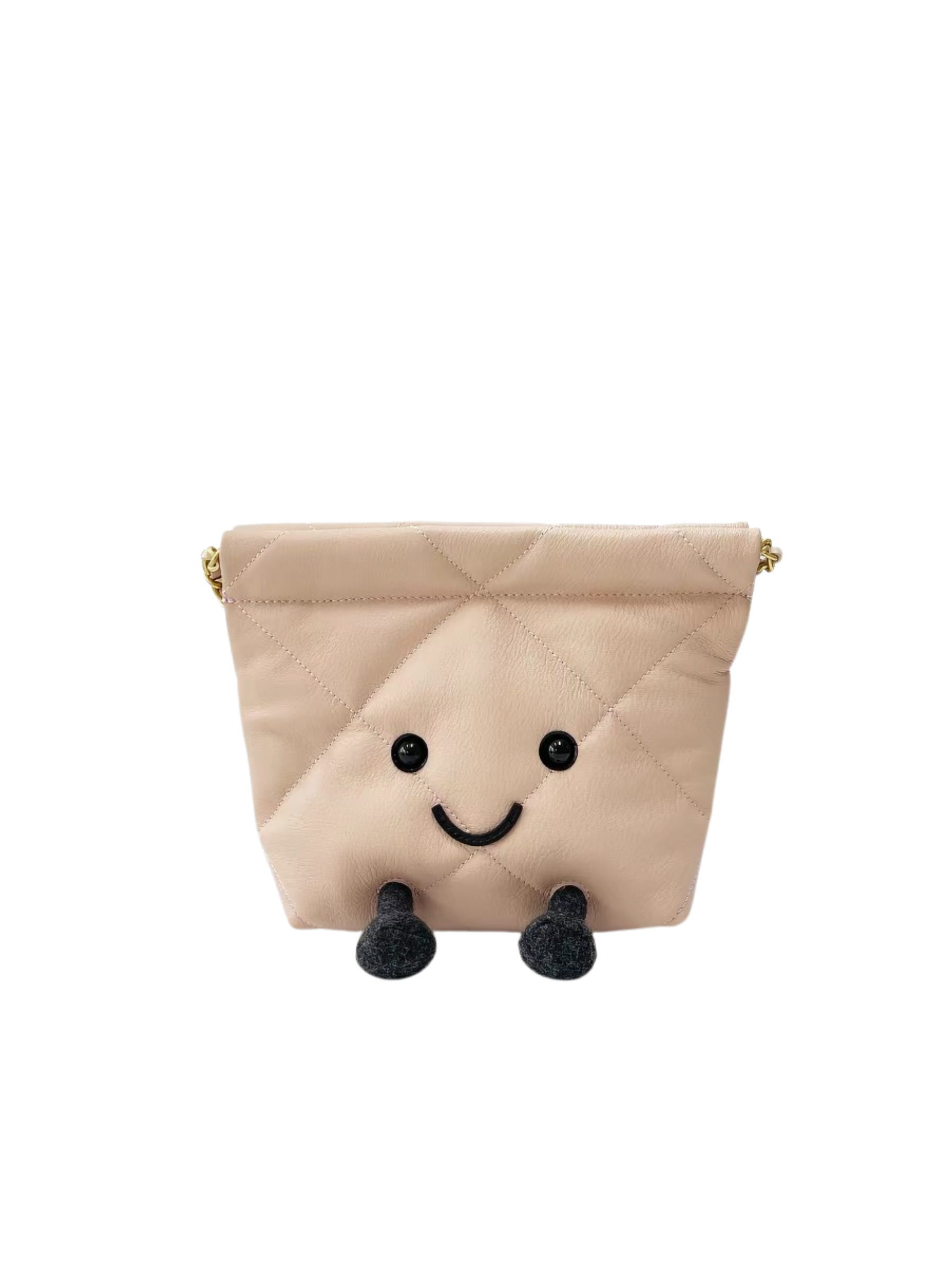 Jellykin 18 Leather Shopping Bag in Champagne — Front View
