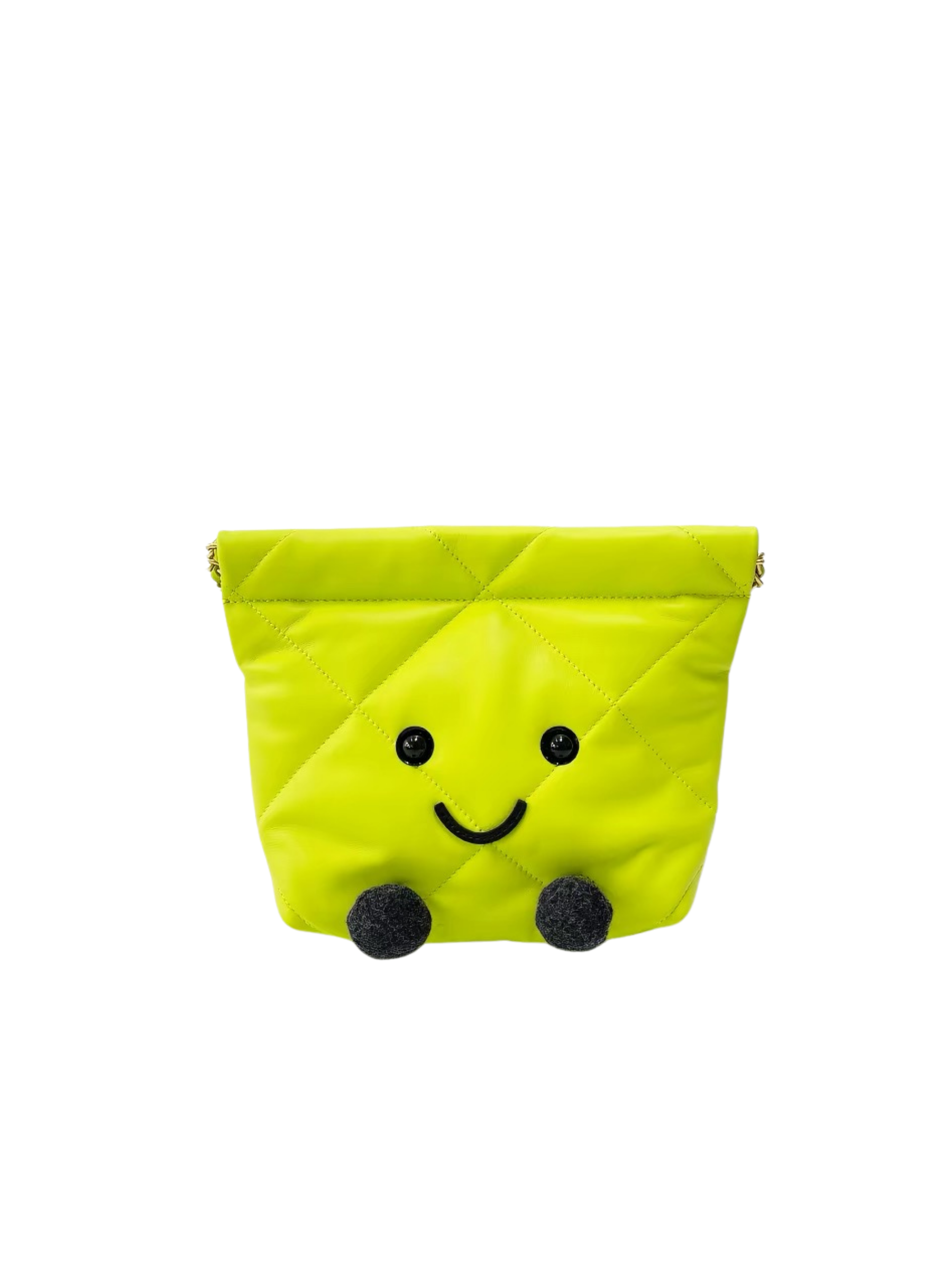 Jellykin 18 Leather Shopping Bag in Lime — Front View