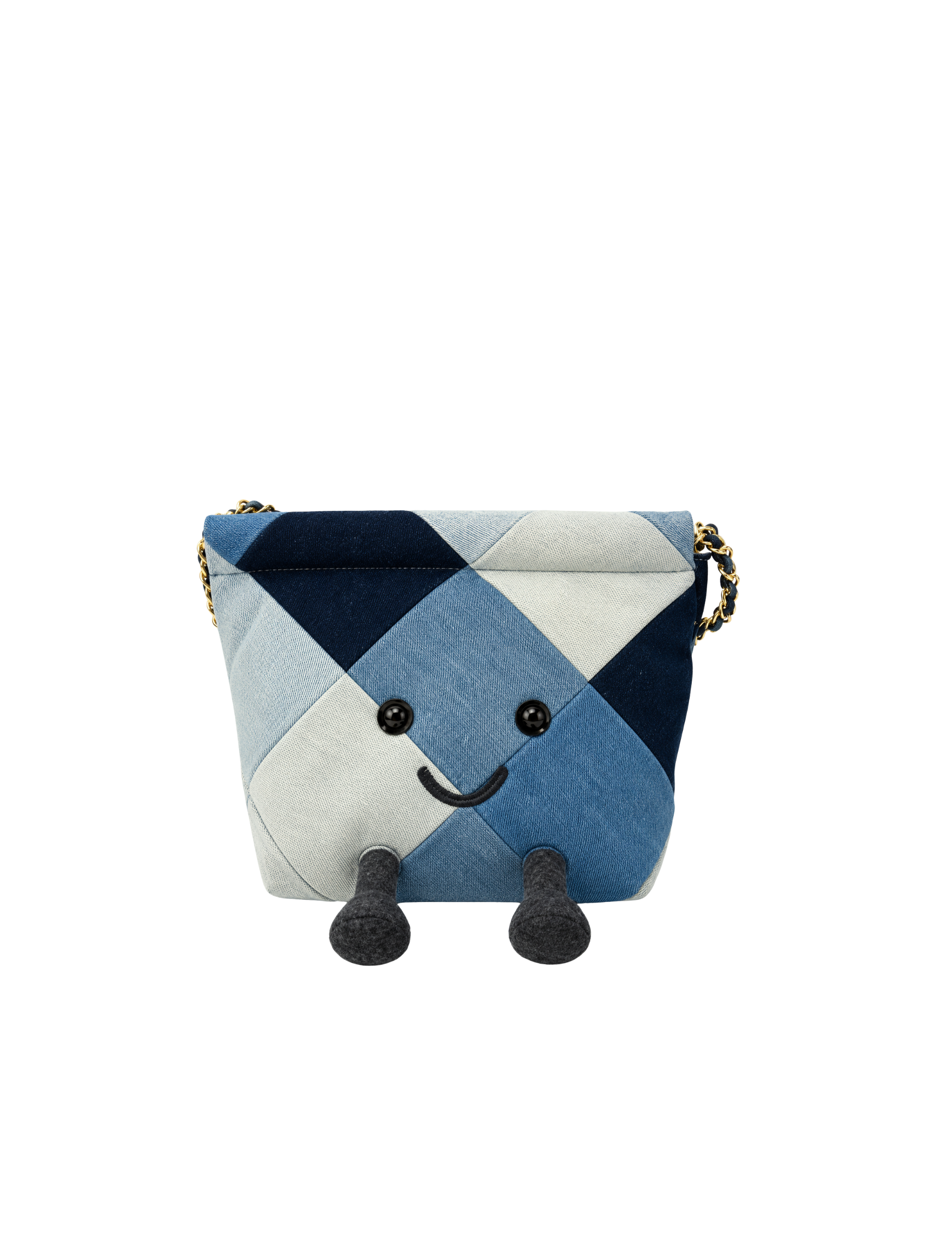 Jellykin 18 Denim Shopping Bag in Diamond Denim — Front View