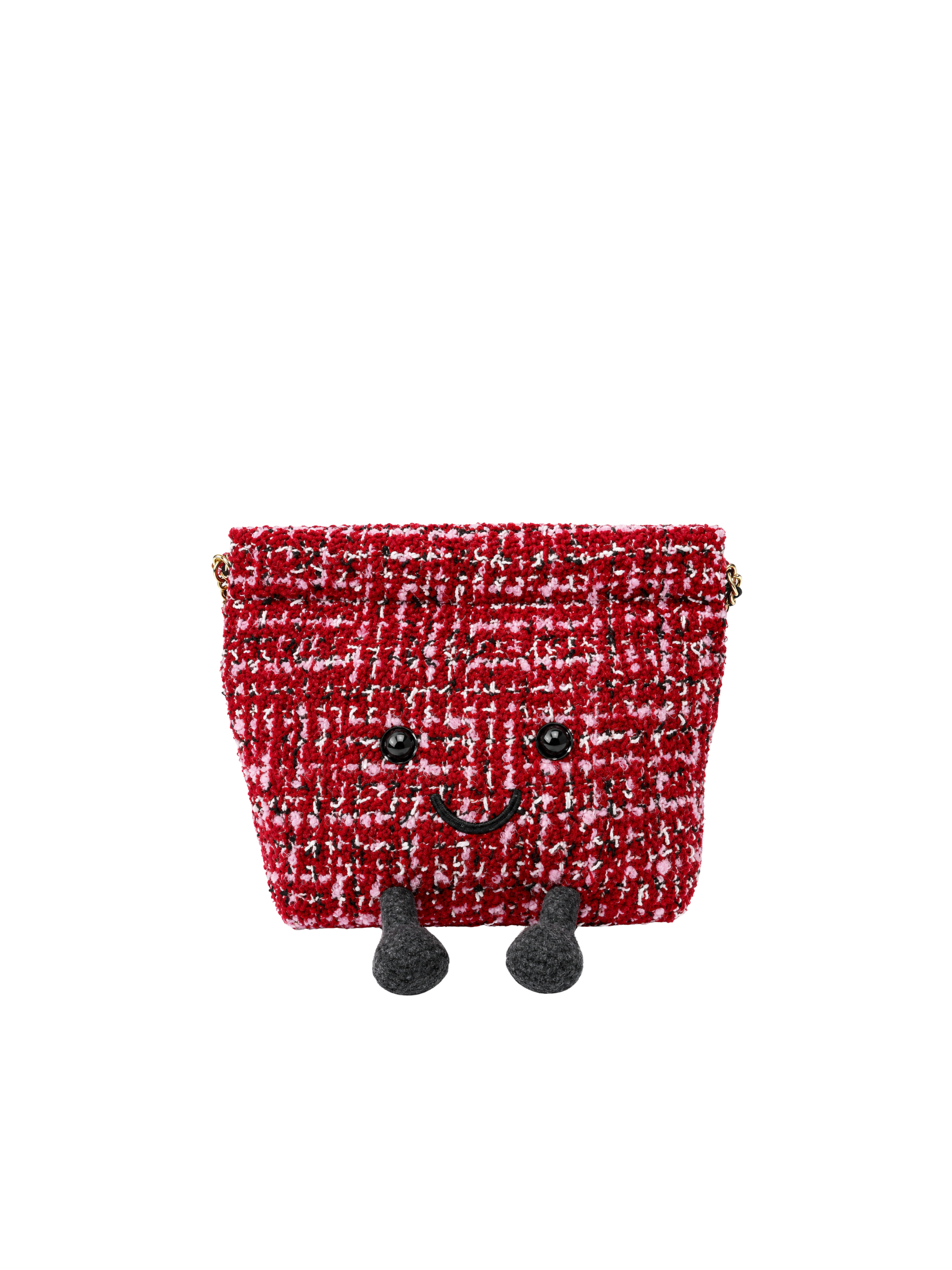 Jellykin 18 Plaid Shopping Bag in Wine — Front View