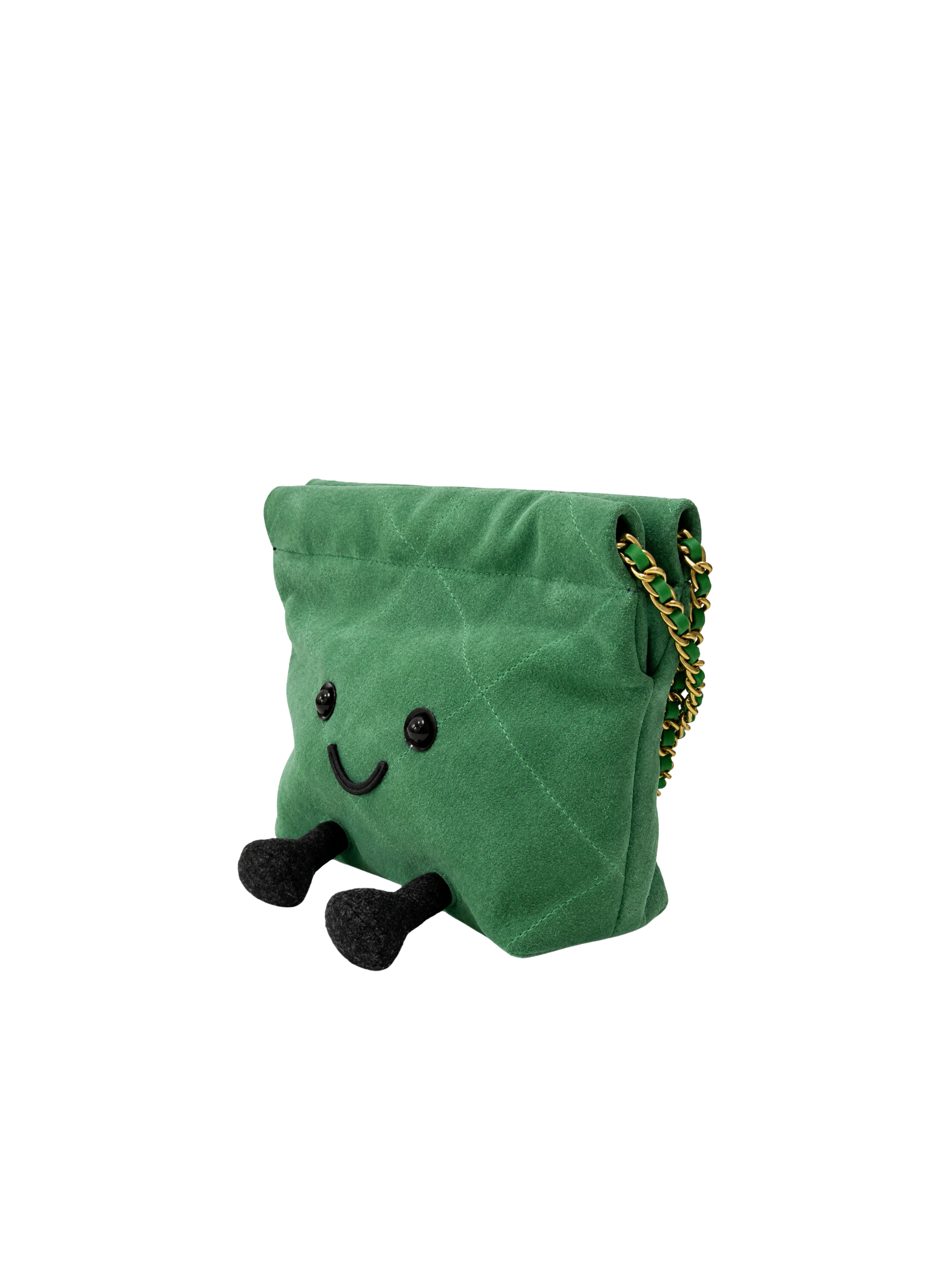 Jellykin 18 Suede Shopping Bag in Cucumber — Back View
