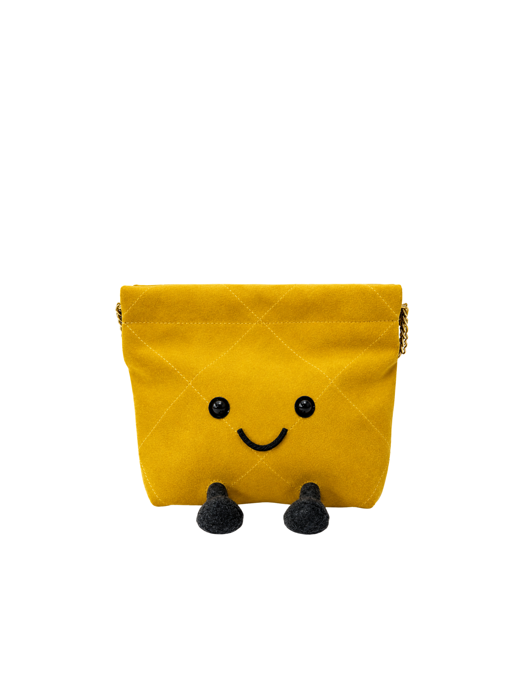Jellykin 18 Suede Shopping Bag in Mustard — Front View