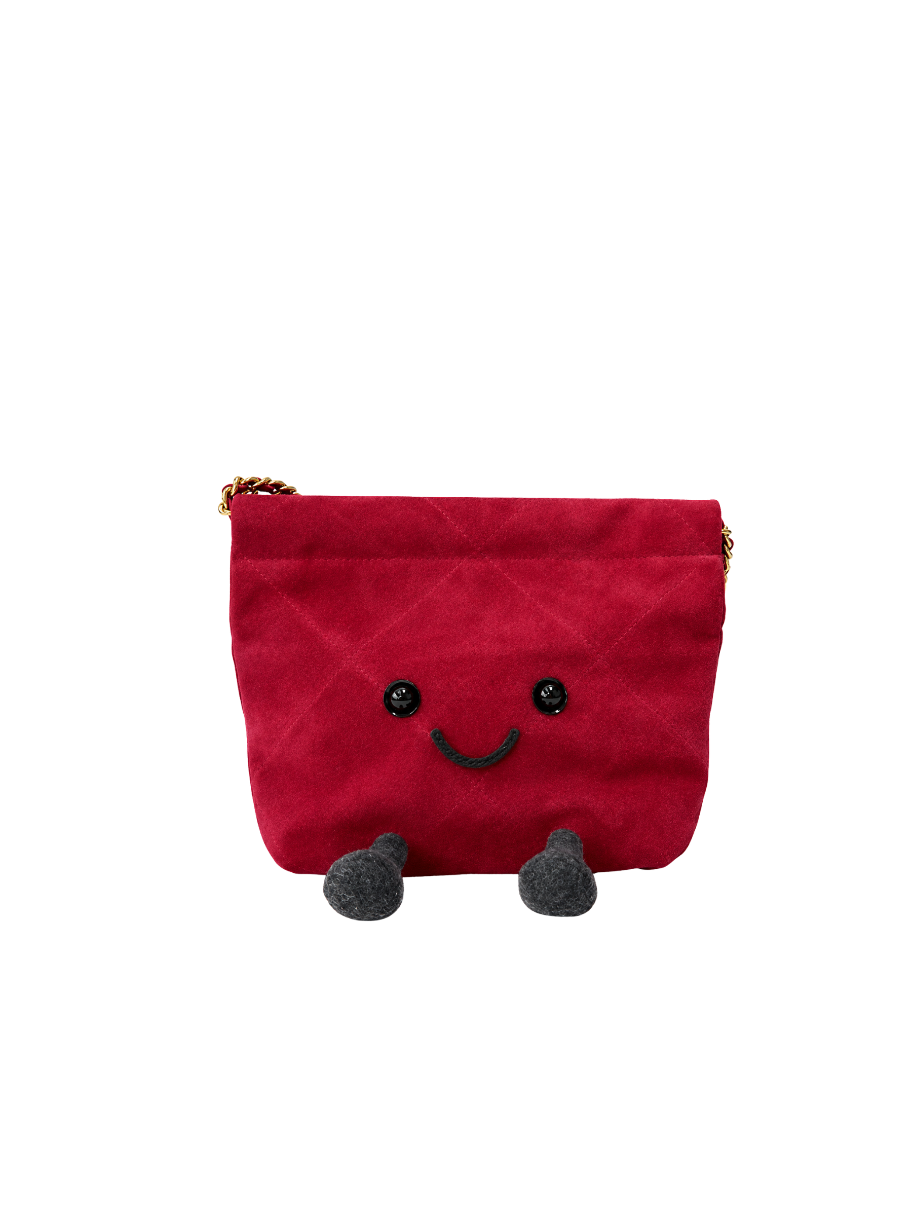 Jellykin 18 Suede Shopping Bag in Wine — Front View