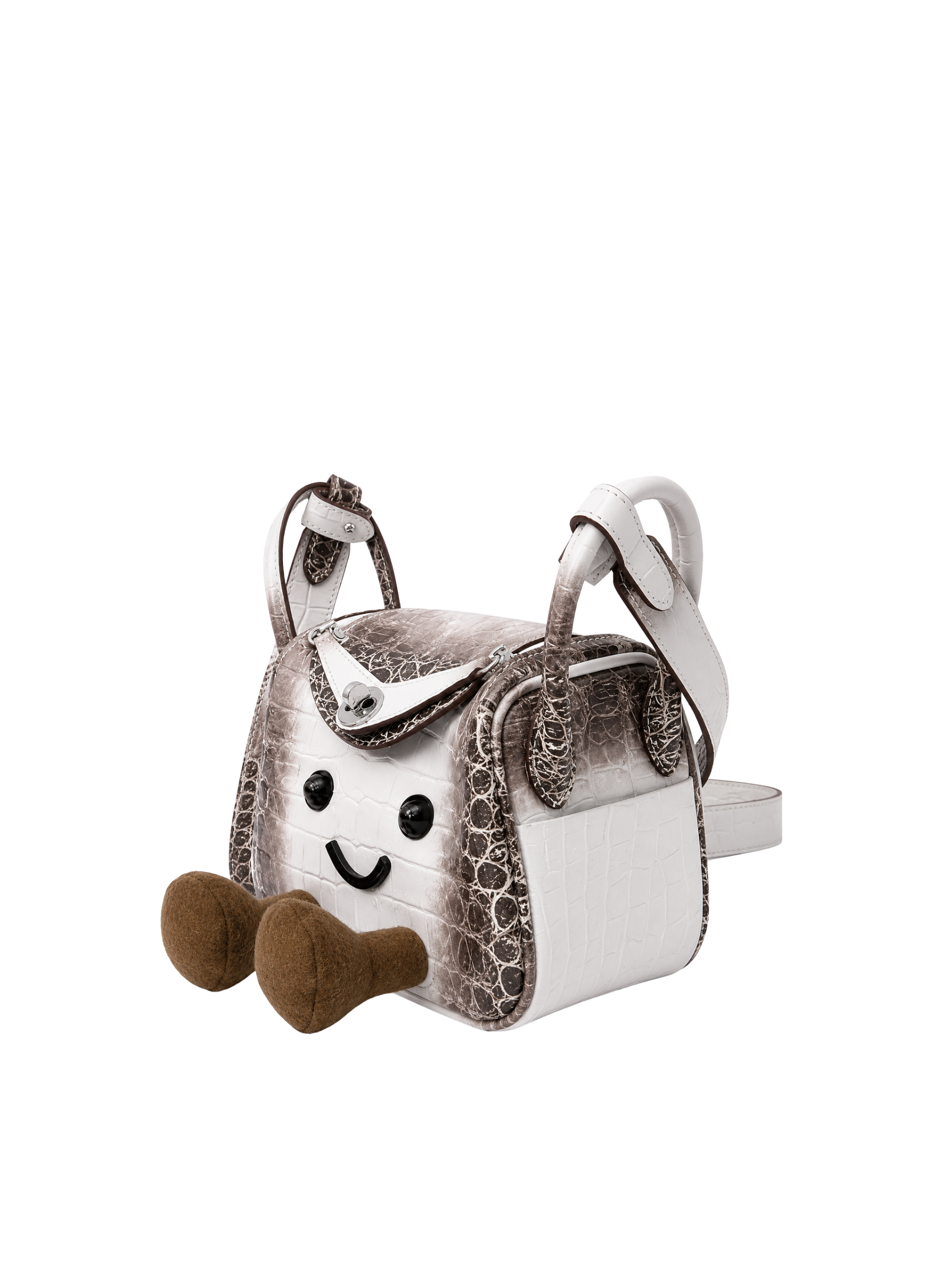 Jellykin 18 Croc Leather Supple Bag in Himalaya — Side View