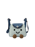 Jellykin 19 Denim Calf Leather-Trim Supple Bag in Blue Marshmallow, front view
