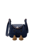 Jellykin 18 Denim Leather Trim Supple Bag in Blueberry — Front View