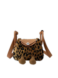 Jellykin 19 Faux Fur Calf Leather-Trim Supple Bag in Leopard, front view