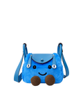 Jellykin 19 Faux Fur Calf Leather-Trim Supple Bag in Blue Lollipop, front view