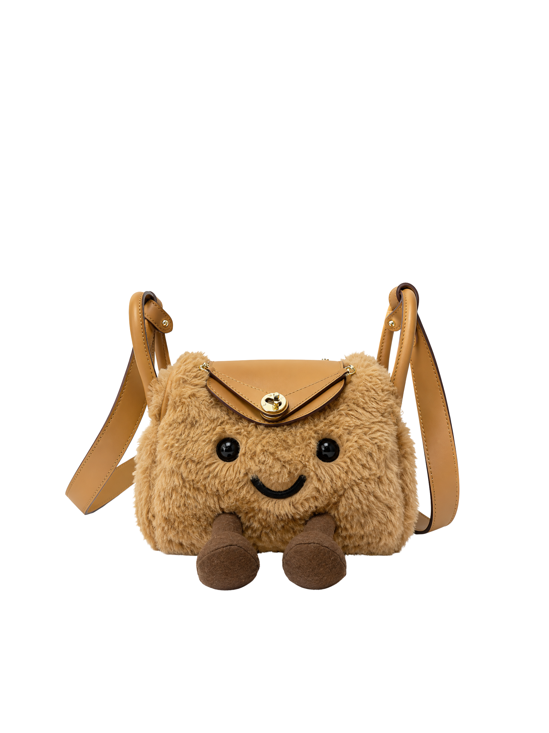 Jellykin 18 Faux Fur Supple Bag in Cookie — Front View