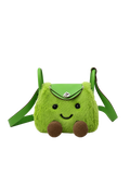 Jellykin 19 Faux Fur Calf Leather-Trim Supple Bag in Kiwi, front view