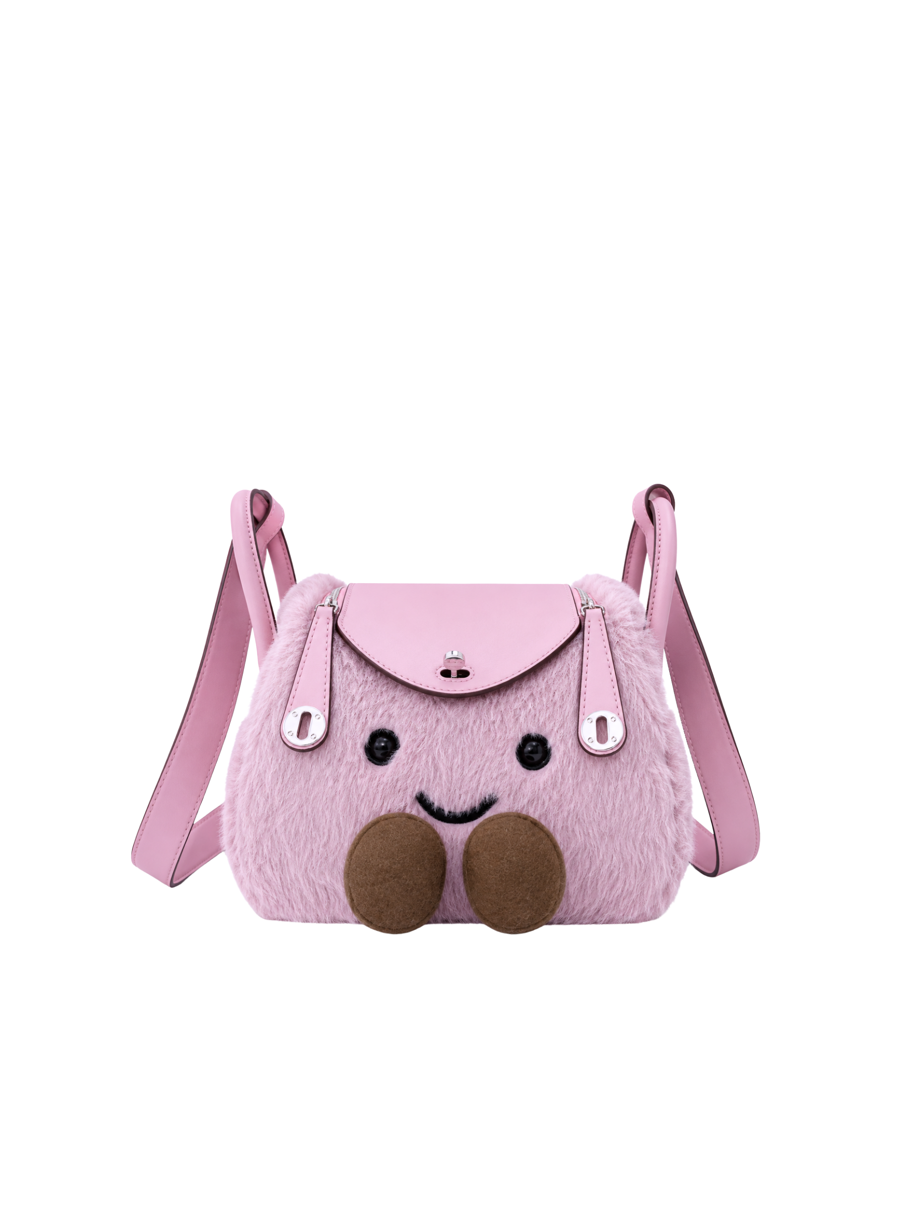 Jellykin 18 Faux Fur Supple Bag in Ube — Front View