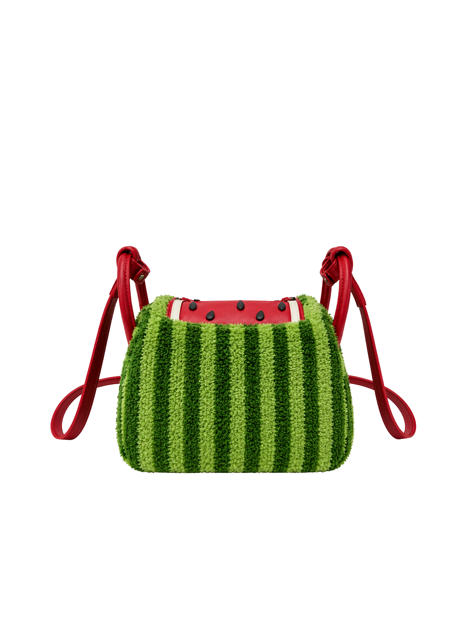 Jellykin 18 Faux Fur Supple Bag in Watermelon — Back View