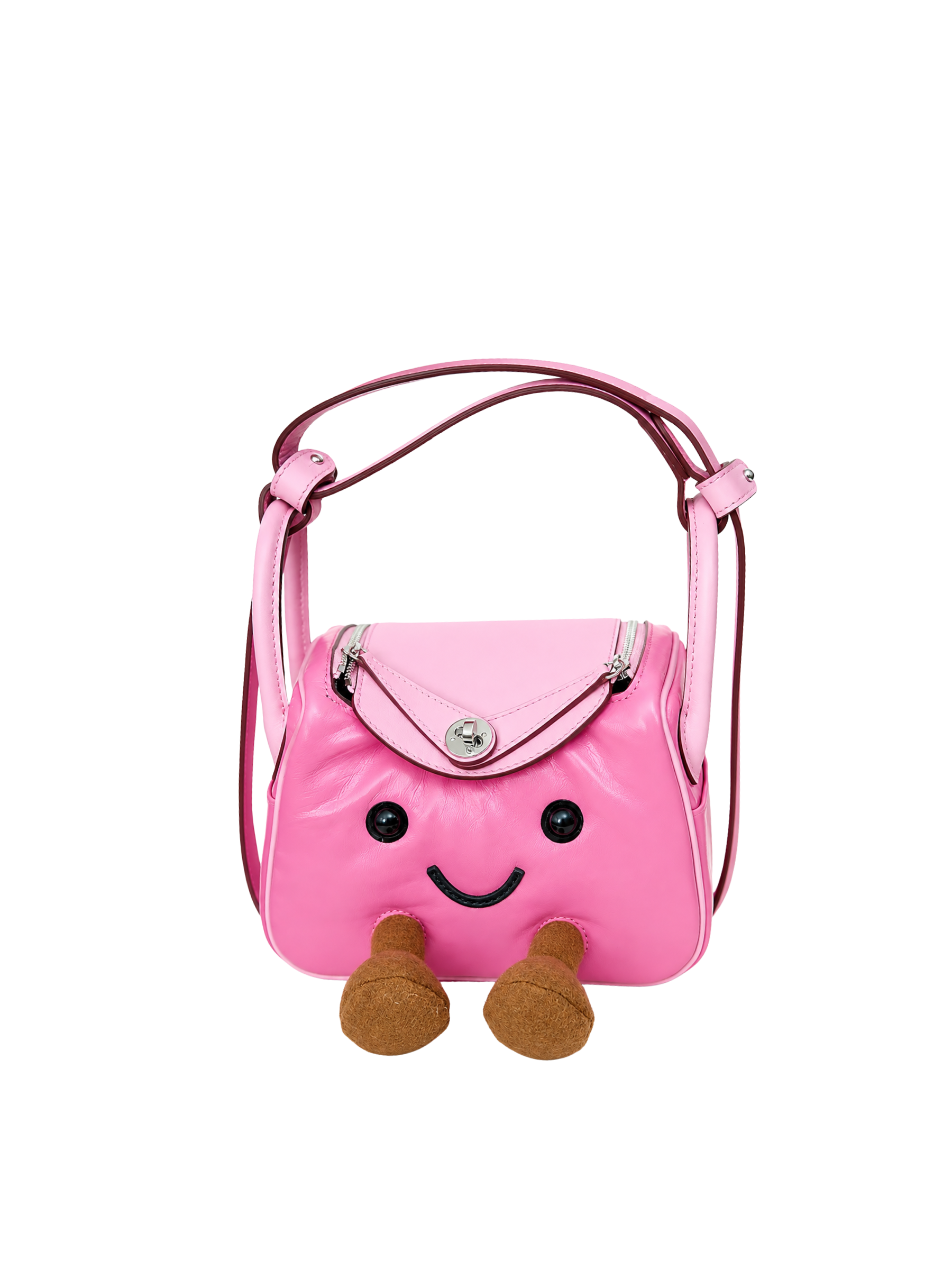 Jellykin 18 Lamb Leather Supple Bag in Bubblegum — Front View