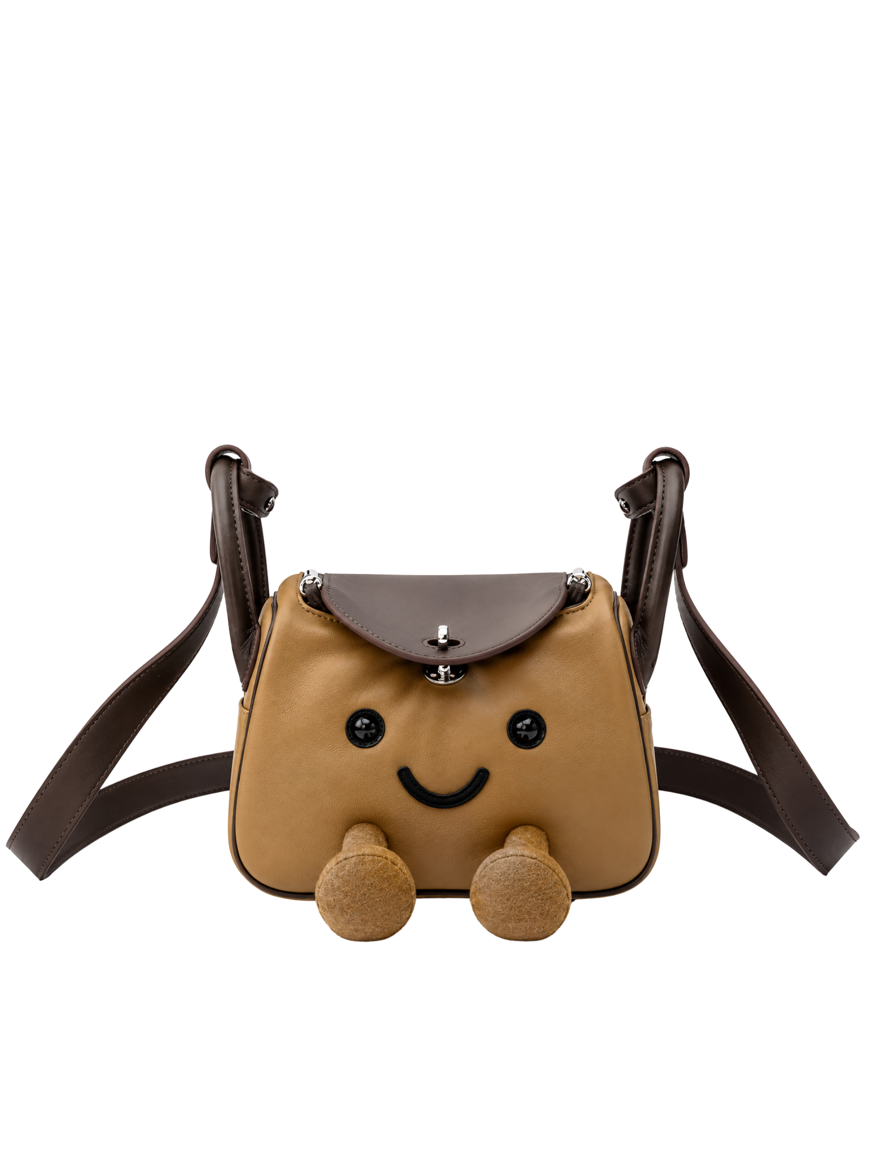 Jellykin 18 Lamb Leather Supple Bag in Cookie — Front View