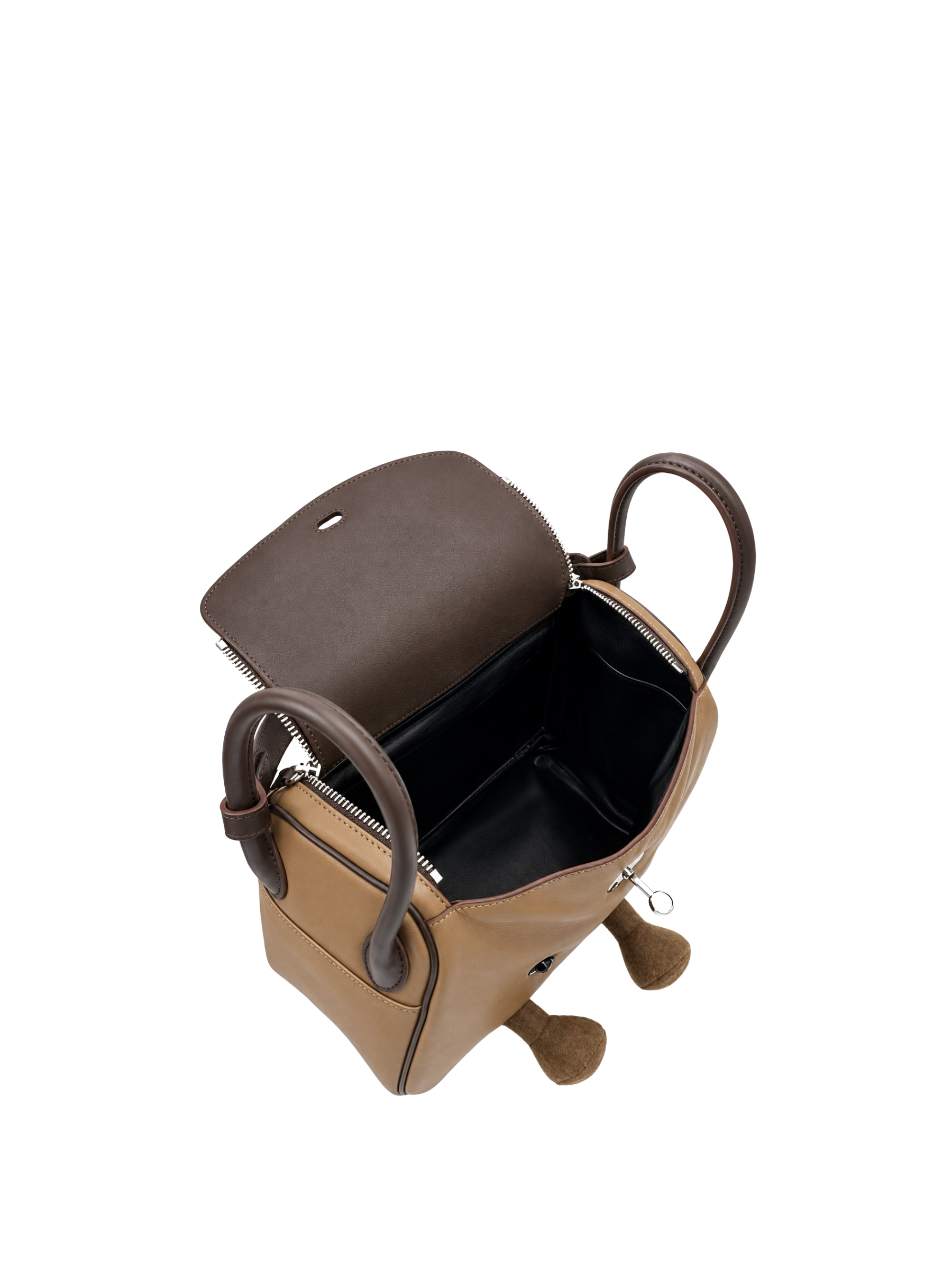 Jellykin 18 Lamb Leather Supple Bag in Cookie — Interior View