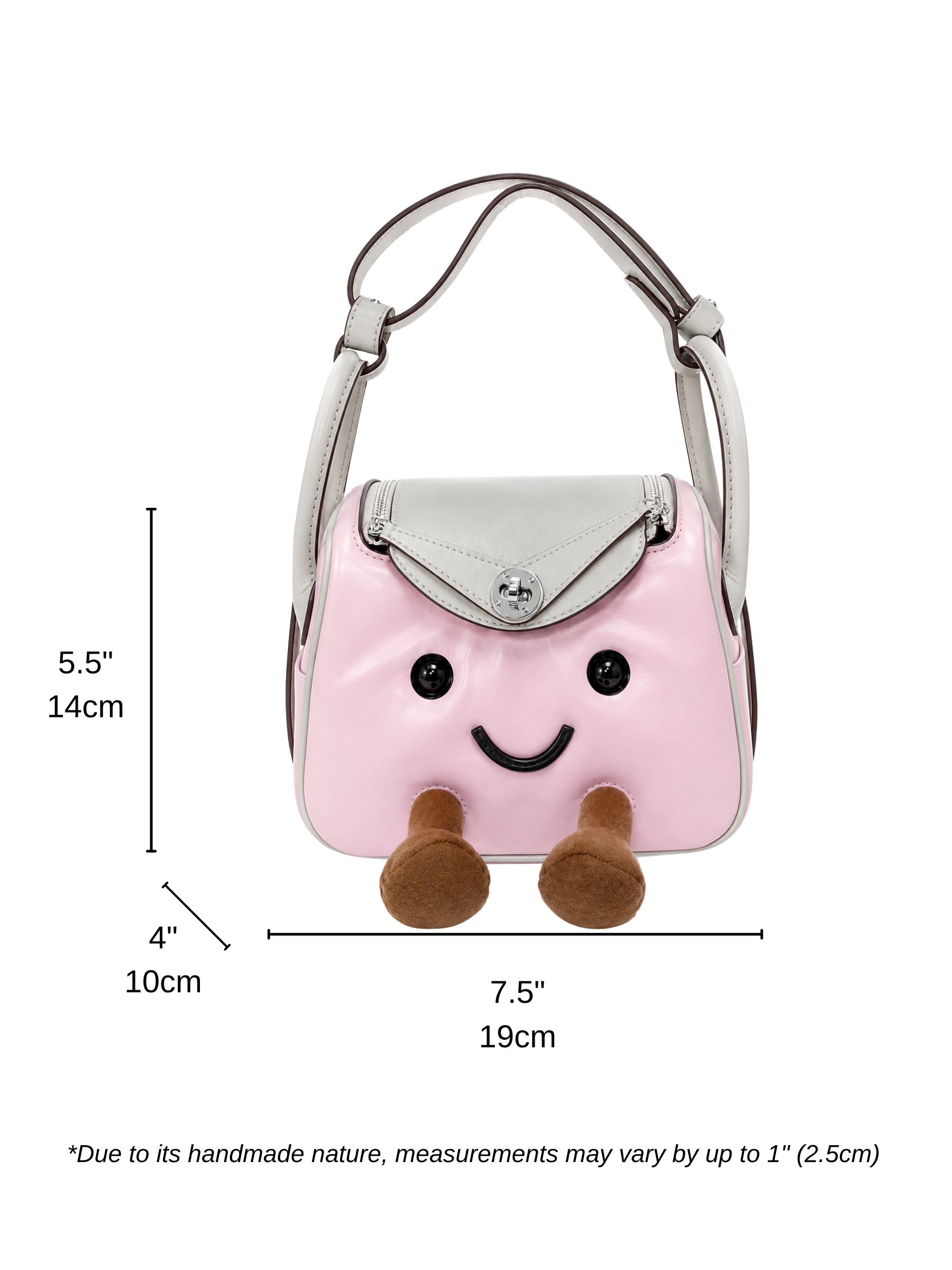 Jellykin 18 Lamb Leather Supple Bag in Bubblegum — Size Reference