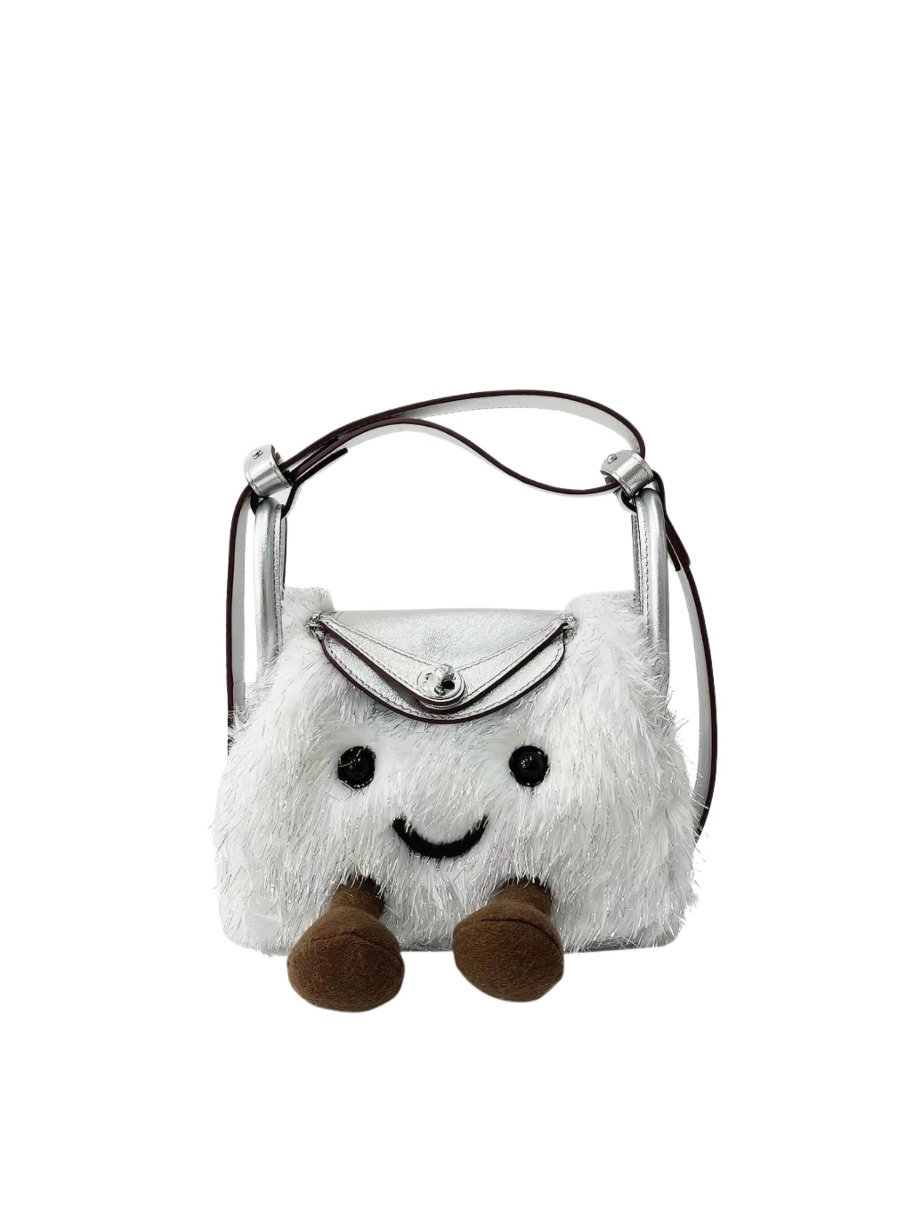 Jellykin 18 Metallic Tinsel Leather Trim Supple Bag in Mochi — Front View