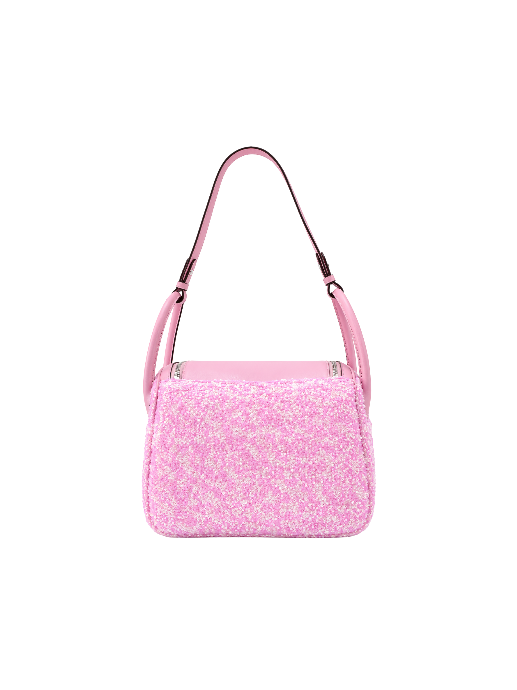 Jellykin 18 Sequin Leather Trim Supple Bag in Bubblegum — Back View
