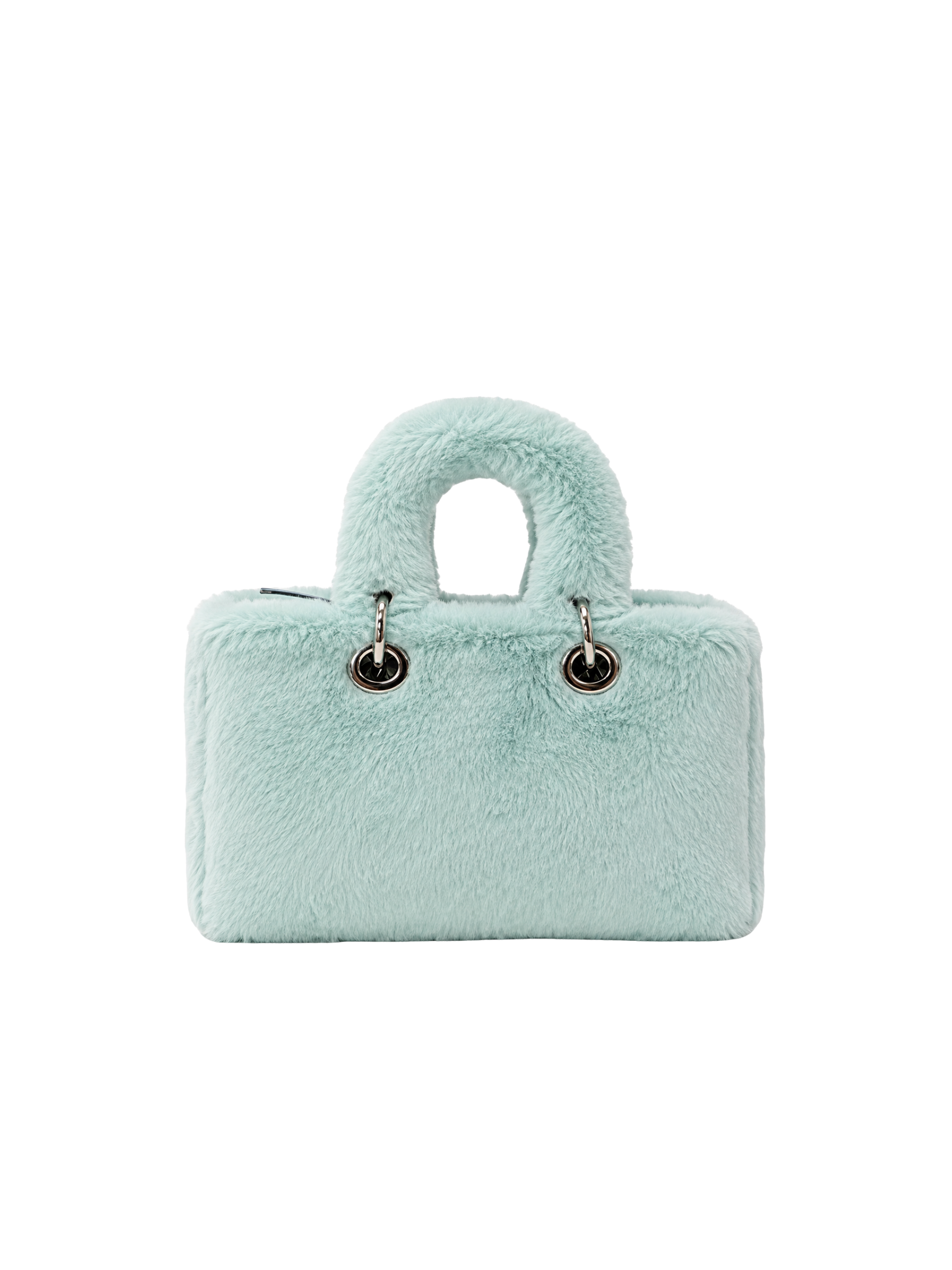 Jellykin 20 Faux Fur Lady Bag in Blue Marshmallow, back view