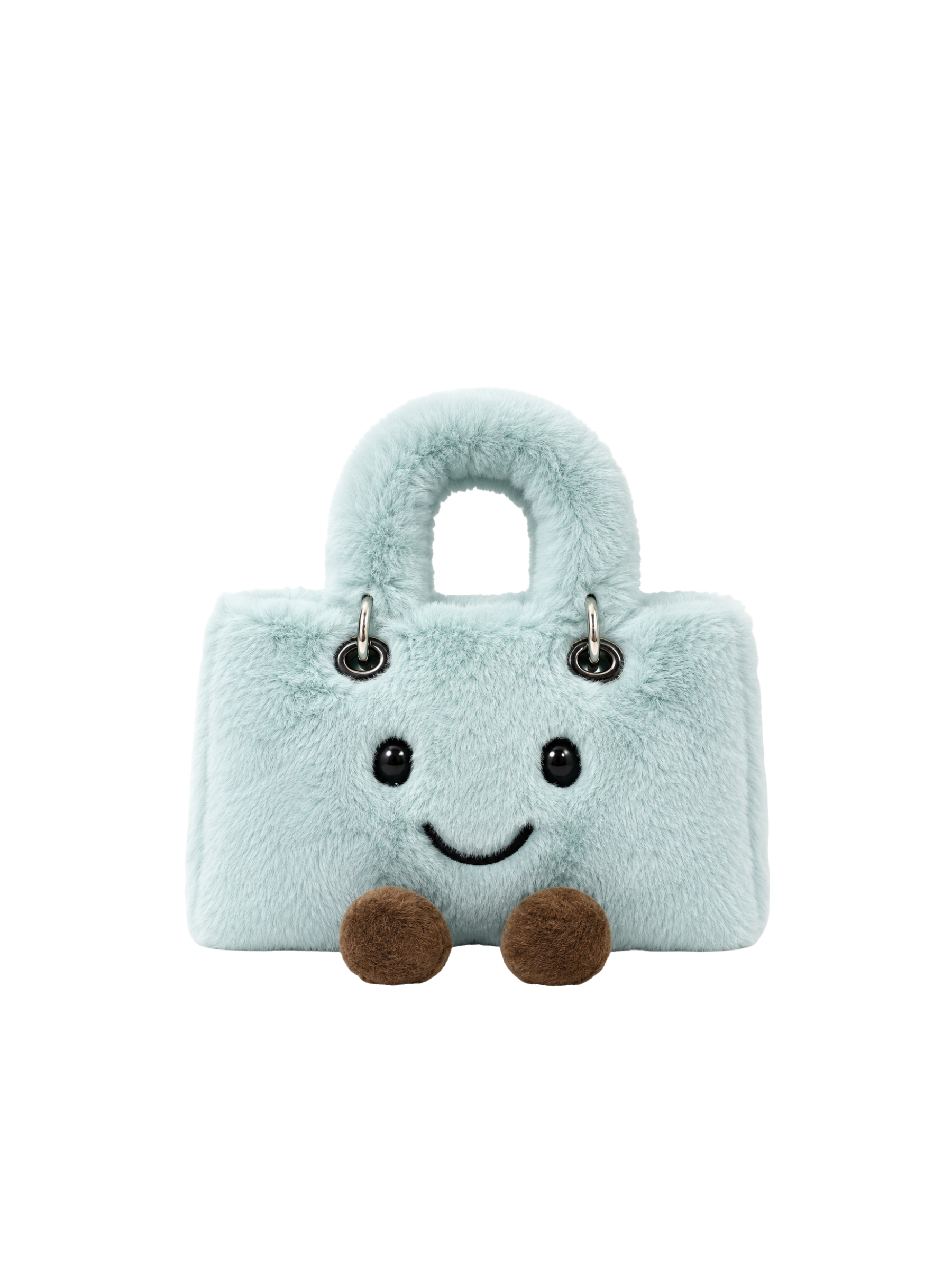 Jellykin 20 Faux Fur Lady Bag in Blue Marshmallow, front view