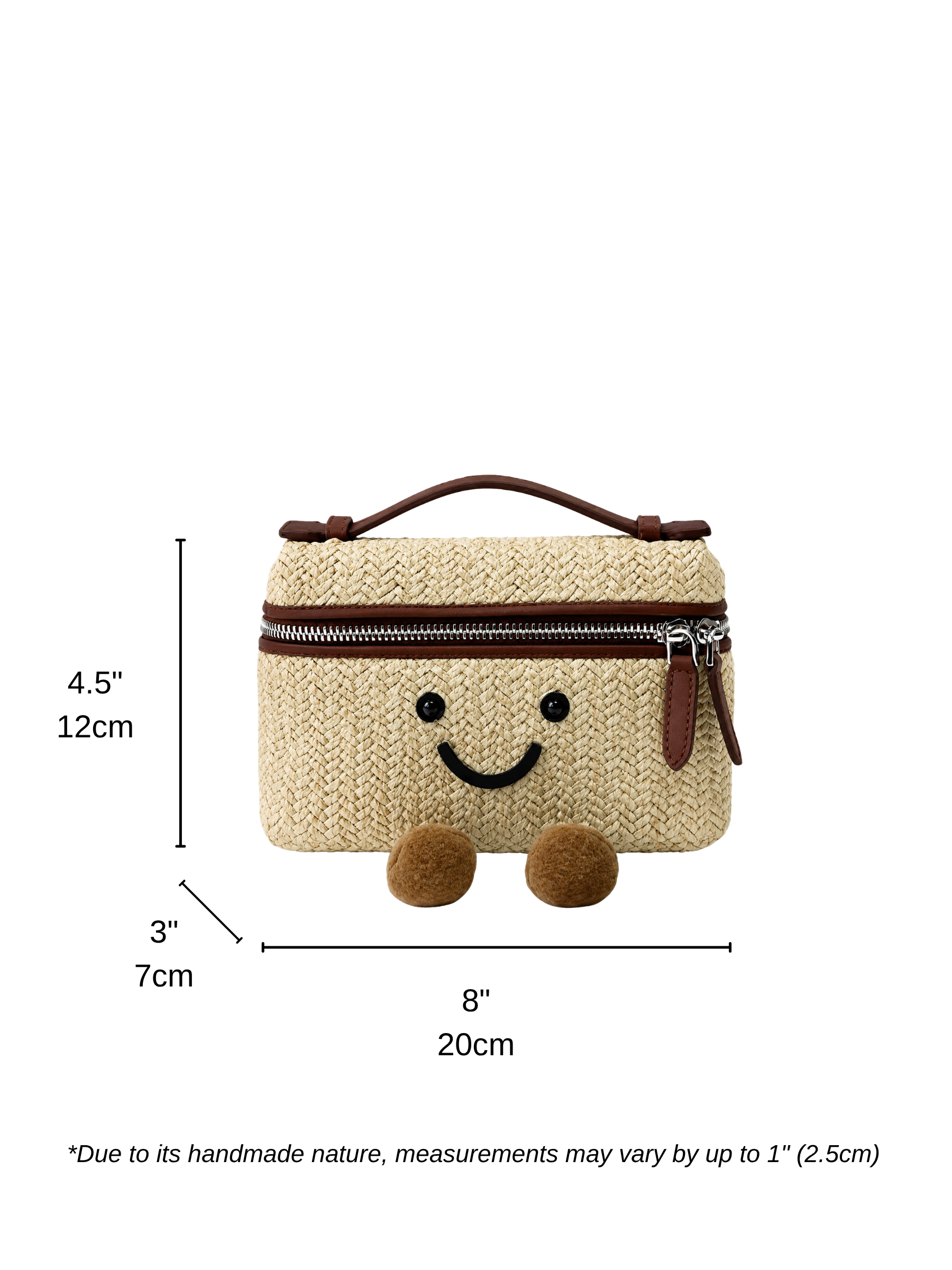 Jellykin 20 Woven Raffia Calf Leather-Trim Flat Vanity Bag in Wine — Size