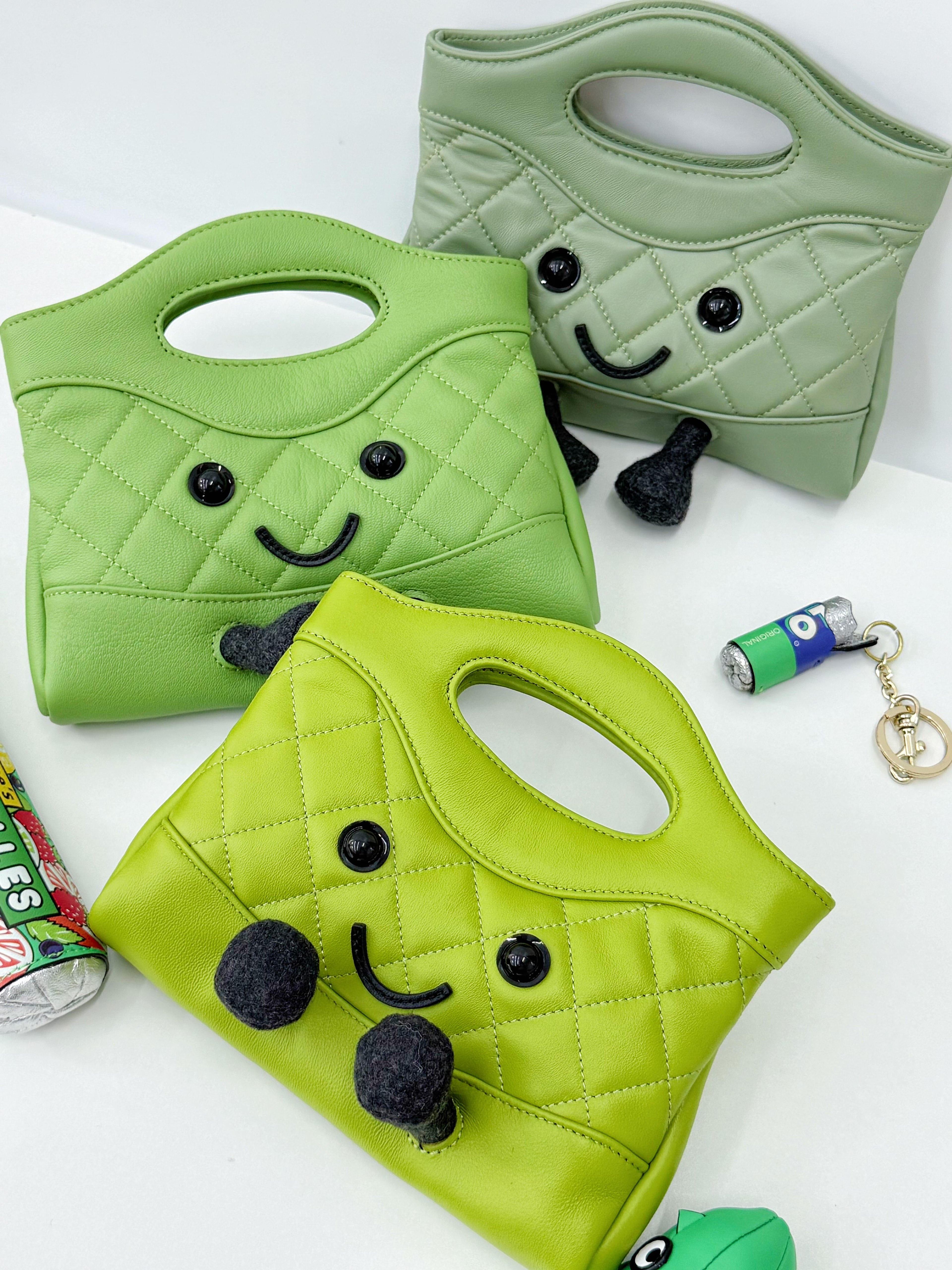 Jellykin Green Leather Quilted Tote Bag - Detail 2