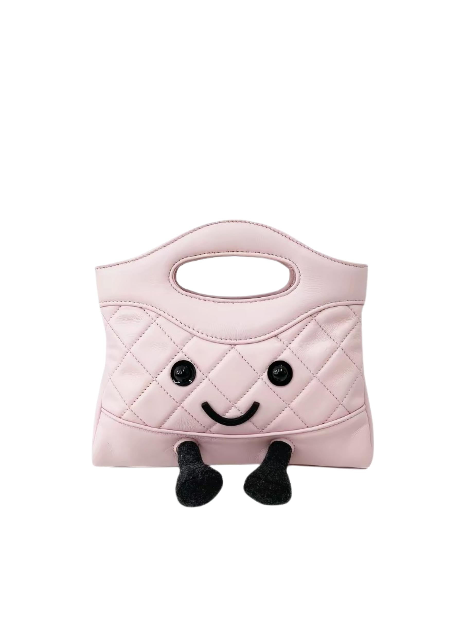 Jellykin Pink Leather Quilted Tote Bag - Front