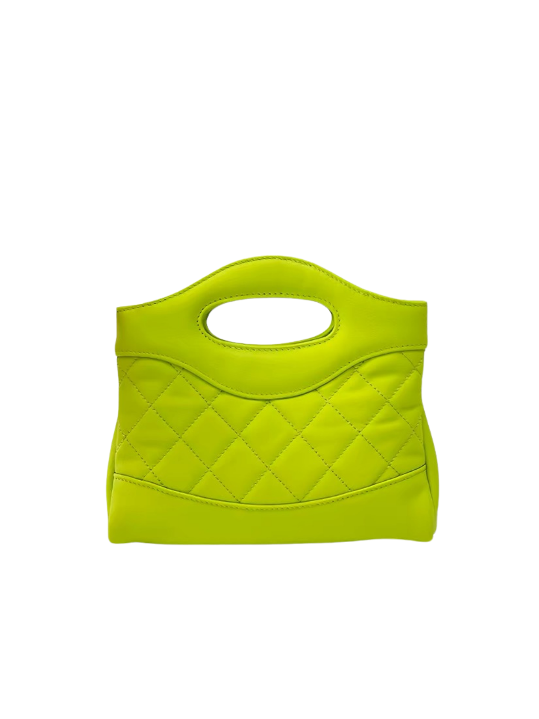 Jellykin Green Leather Quilted Tote Bag - Back