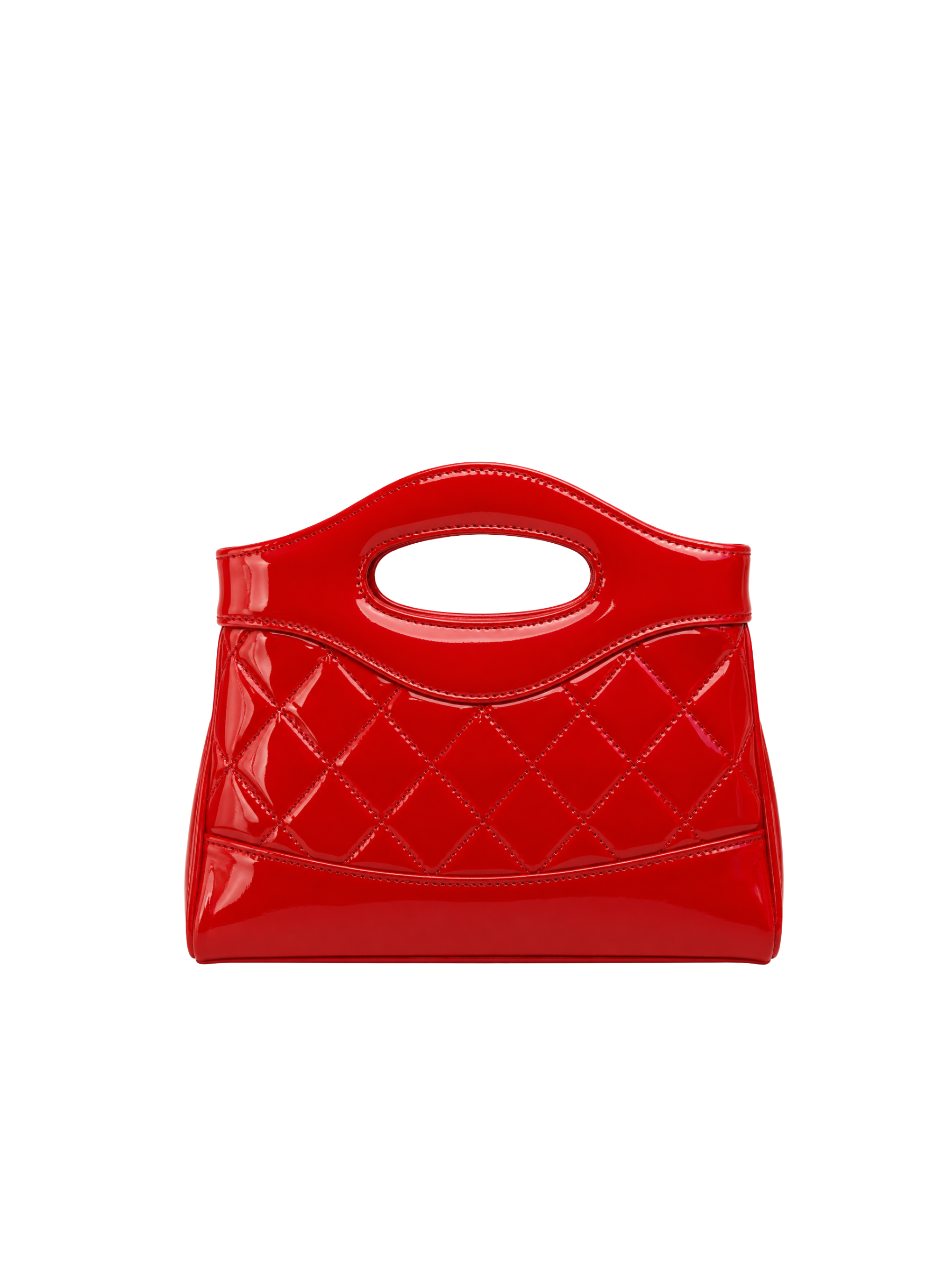 Jellykin 21 Patent Calf Leather Quilted Tote Bag in Cherry, back view