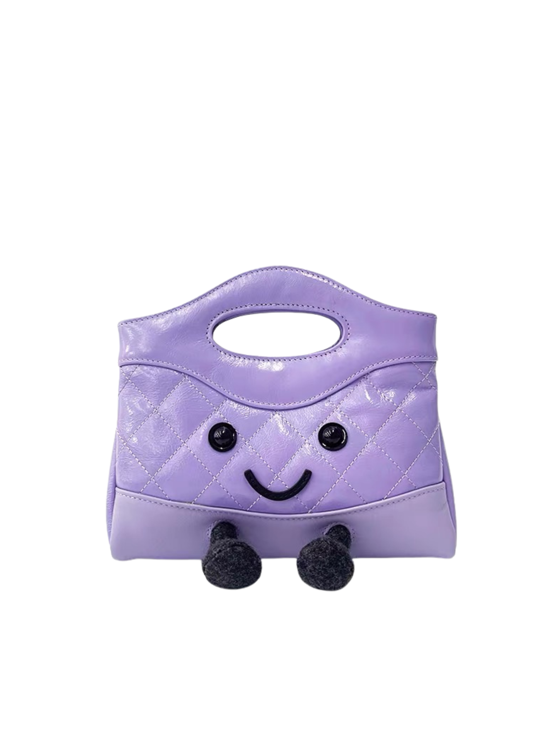 Jellykin Purple Patent Leather Quilted Tote Bag - Front
