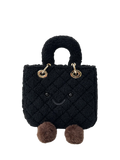 Jellykin 22 Faux Fur Lady Bag in Caviar, front view