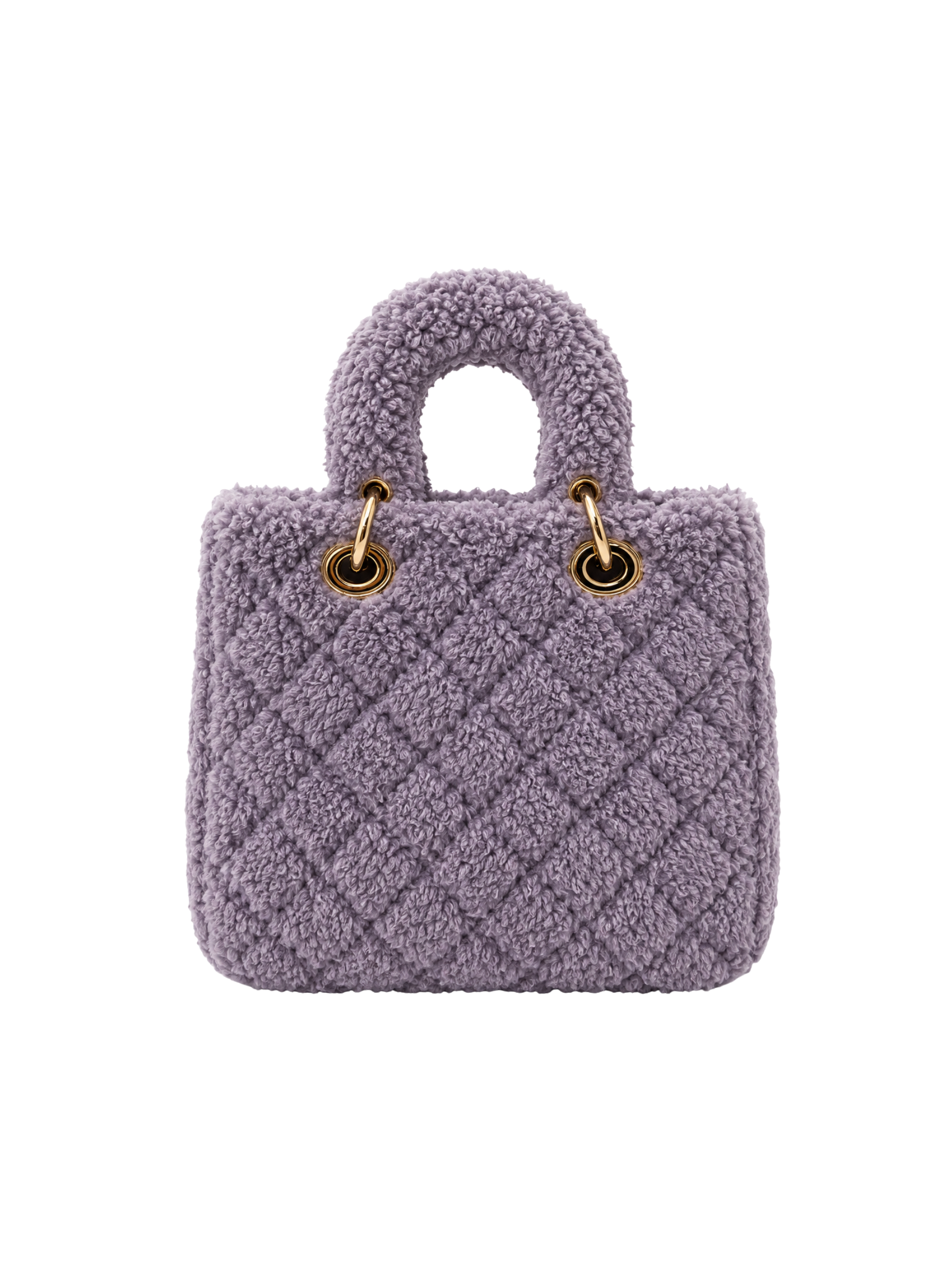 Jellykin 22 Faux Fur Lady Bag in Ube, back view