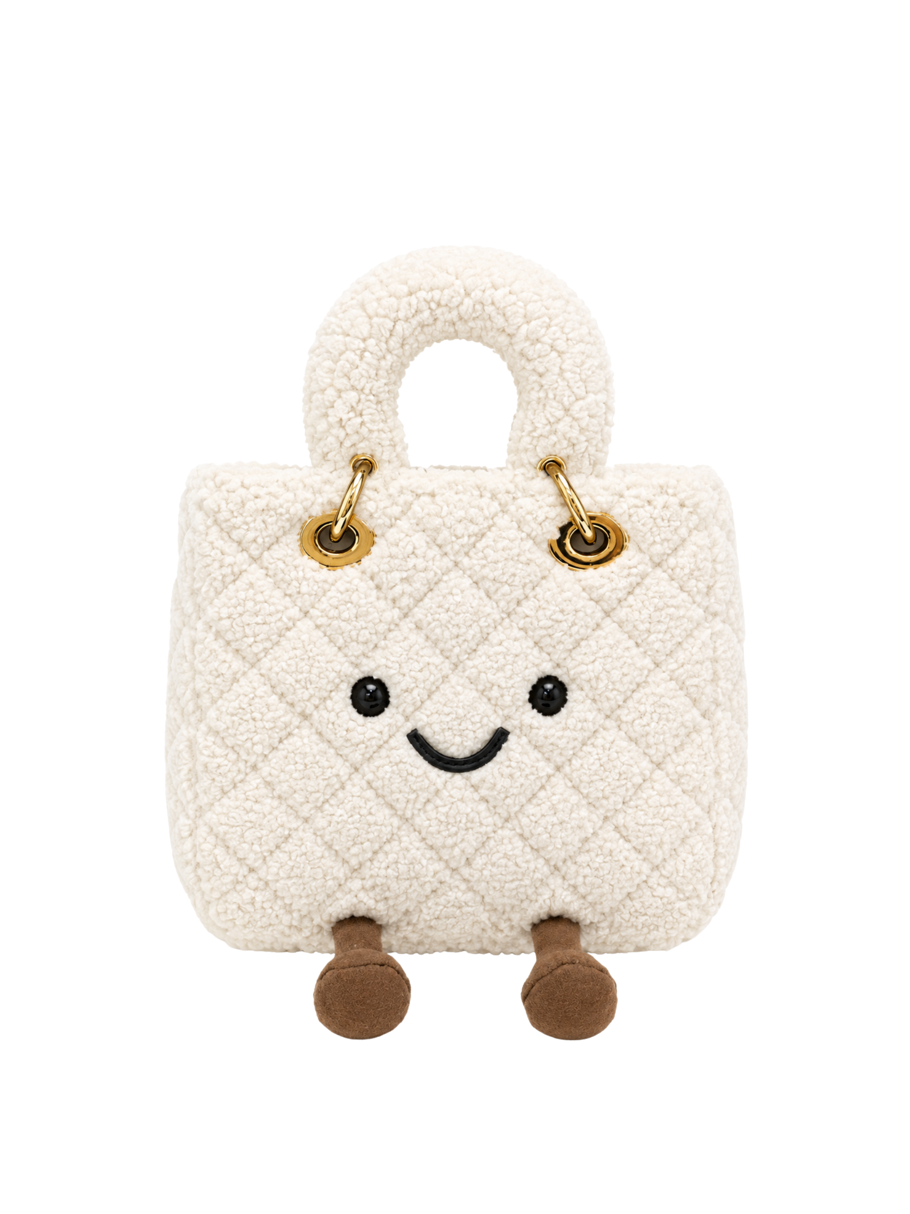 Jellykin 22 Faux Fur Lady Bag in Milk, front view