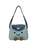 Jellykin 24 Denim Calf Leather-Trim Supple Bag in Blue Marshmallow, front view