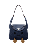Jellykin 25 Denim Leather Trim Supple Bag in Blueberry — Front View