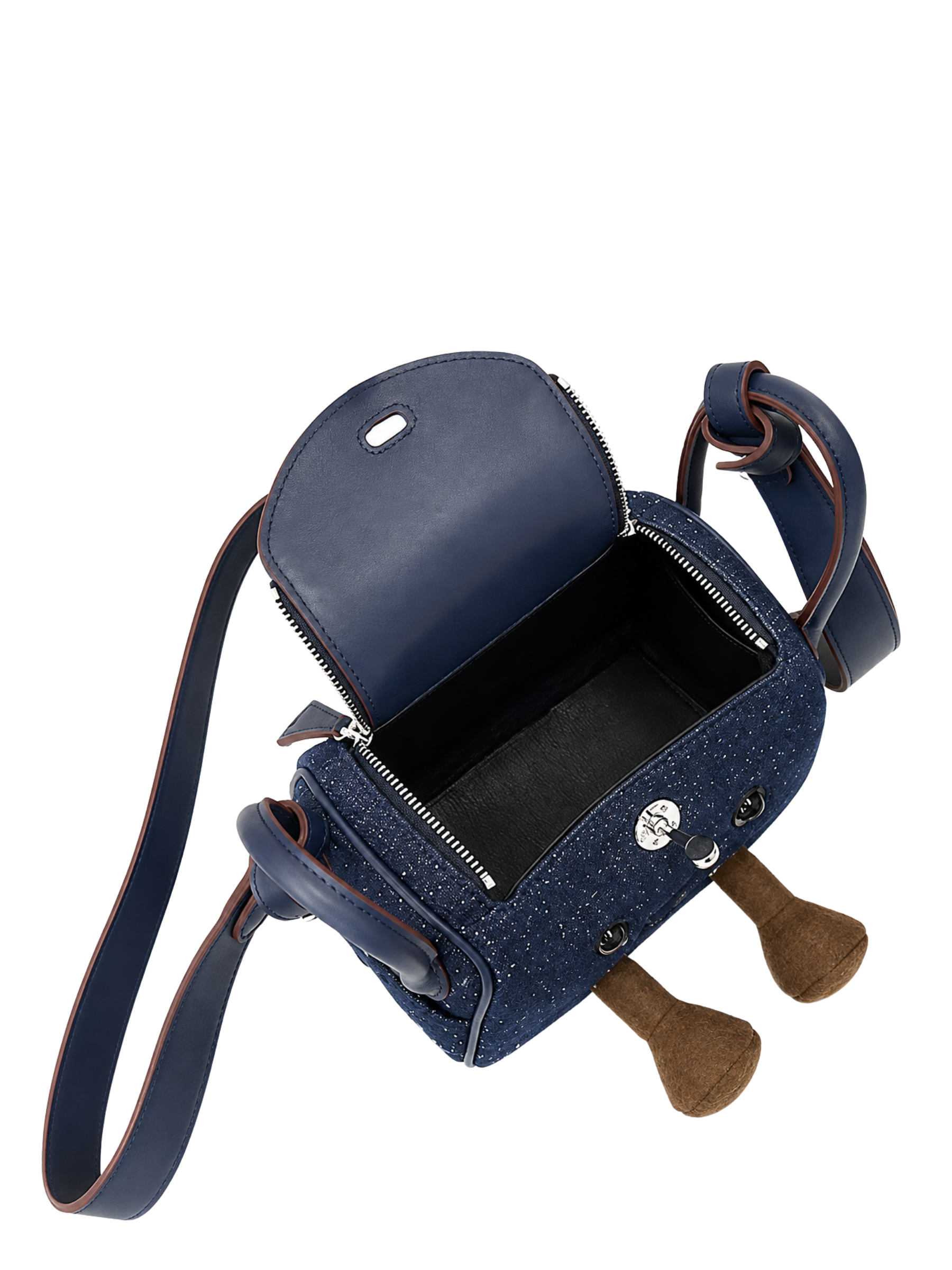 Jellykin 25 Denim Leather Trim Supple Bag in Blueberry — Interior View