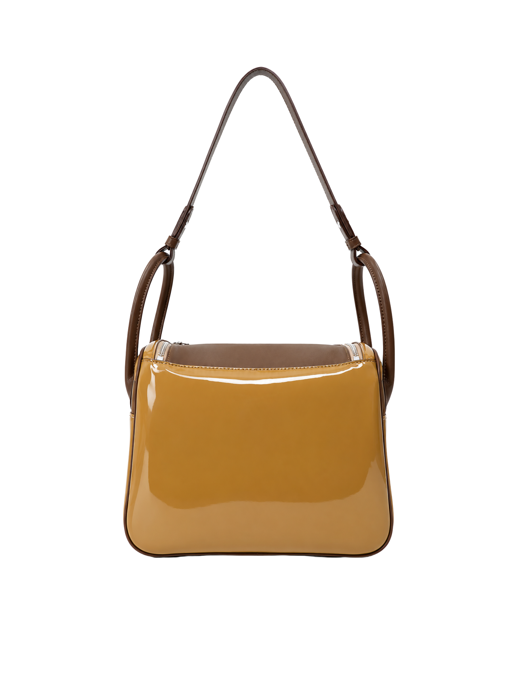 Jellykin 25 Patent Leather Supple Bag in Cookie — Back View