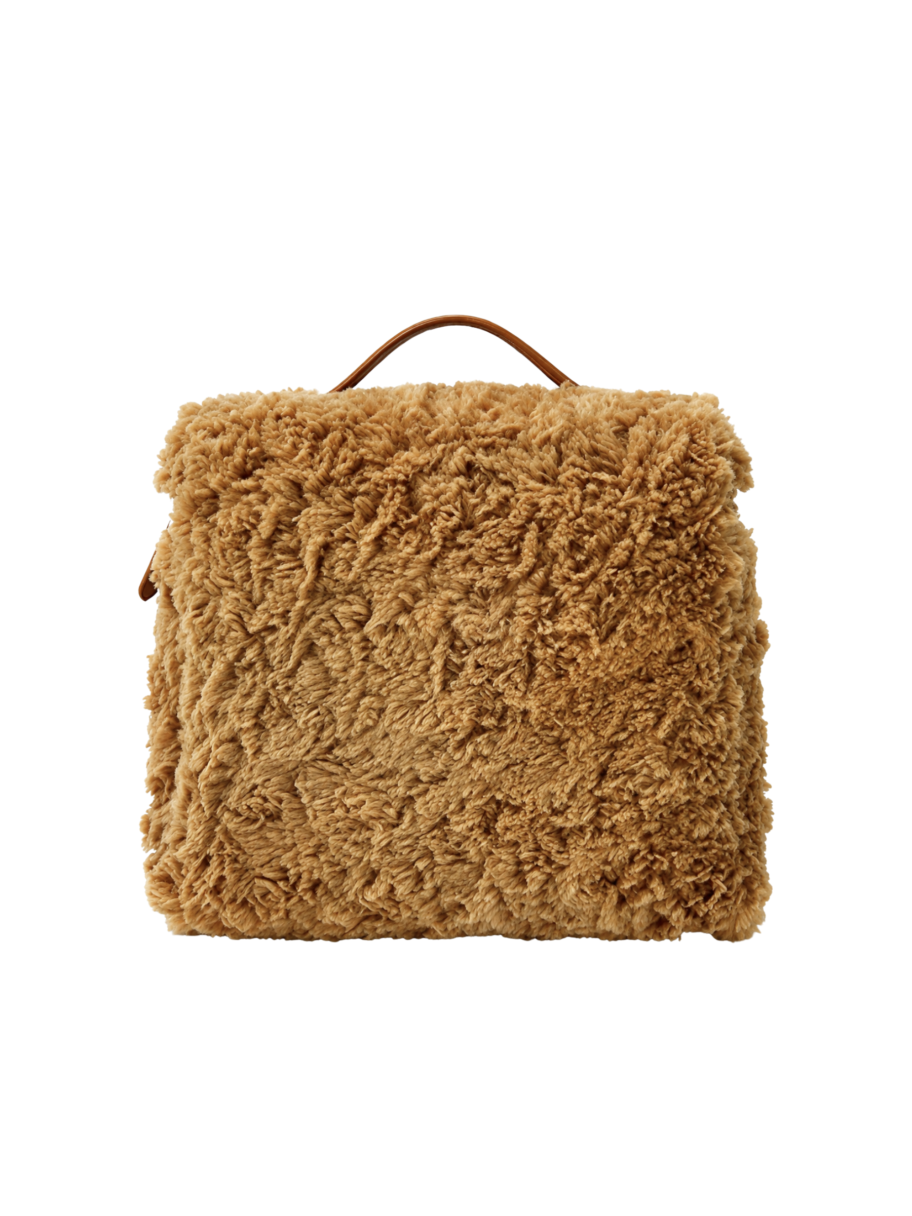 Jellykin 25 Bartholomew Bear Faux Fur Calf Leather-Trim Vanity Bag in Cookie — Back