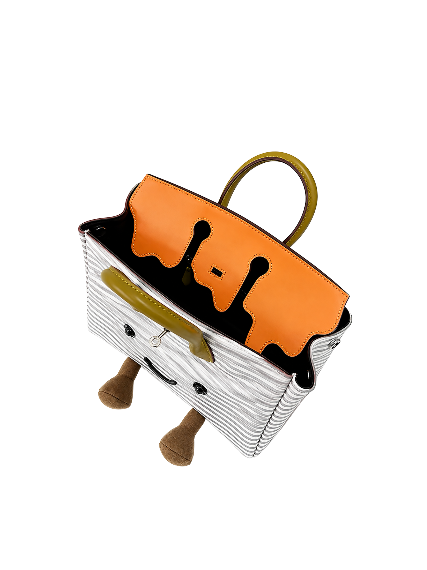 Jellykin 25 Calf Leather Bag in Orange Jam — Inside