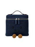 Jellykin 25 Denim Calf Leather-Trim Vanity Bag in Blueberry — Front